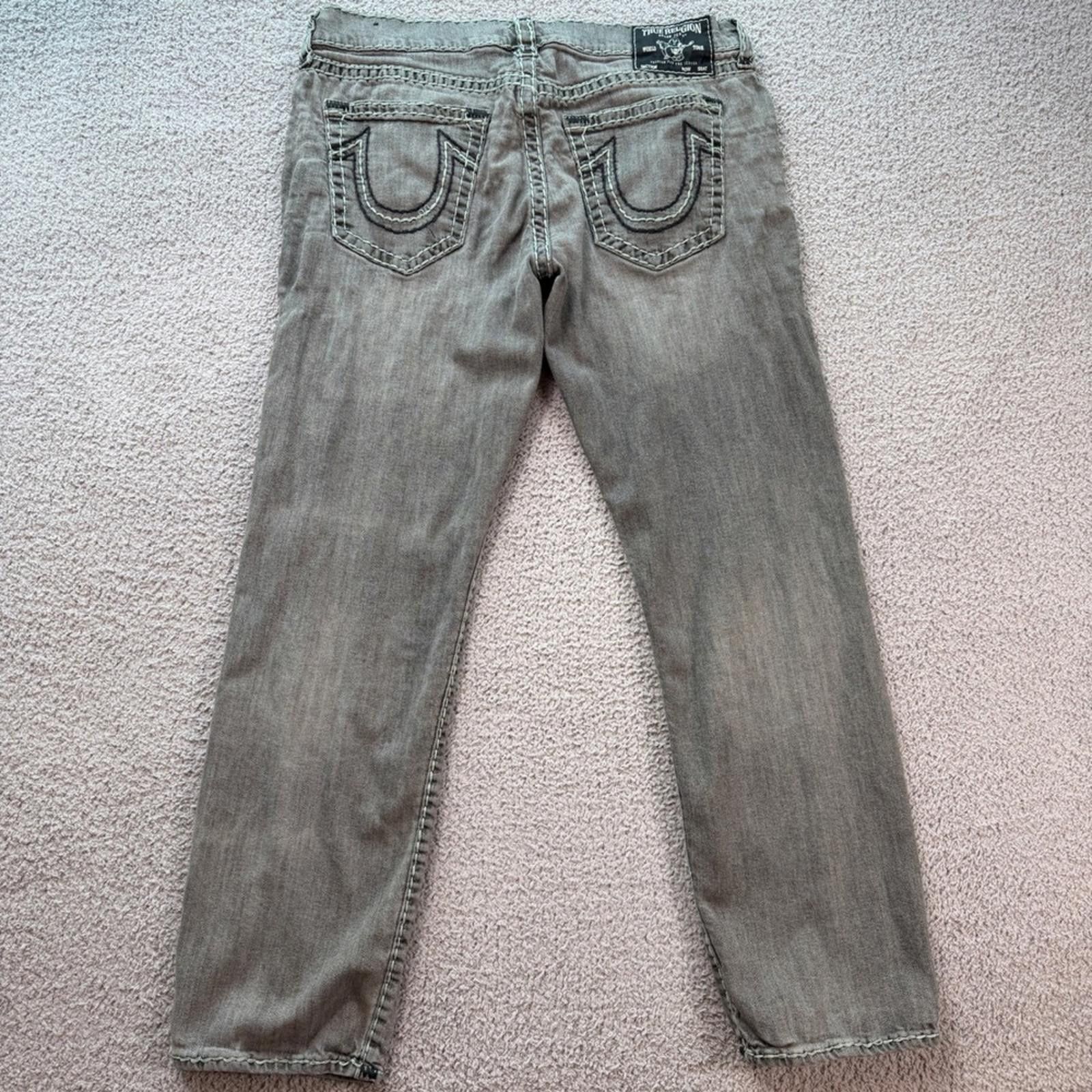 True Religion True Religion Geno Jeans Relaxed Slim Grey Super T Stitch Size US 40 / EU 56 - 2 Thumbnail
