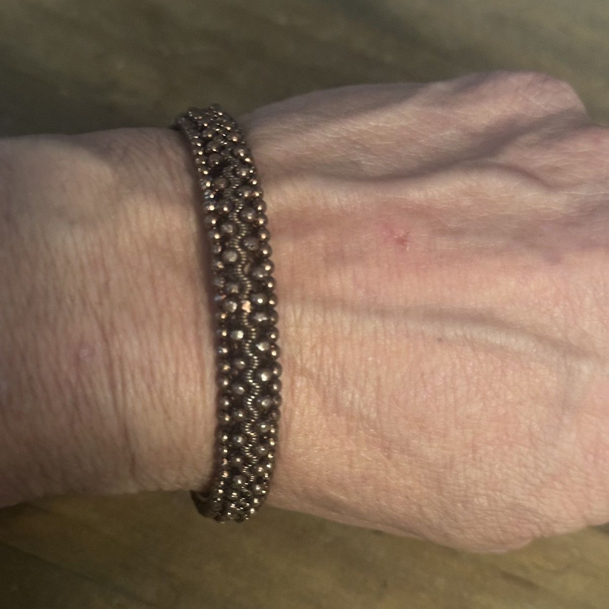 Vintage Vintage copper tone textured dots bangle bracelet Size ONE SIZE - 3 Thumbnail