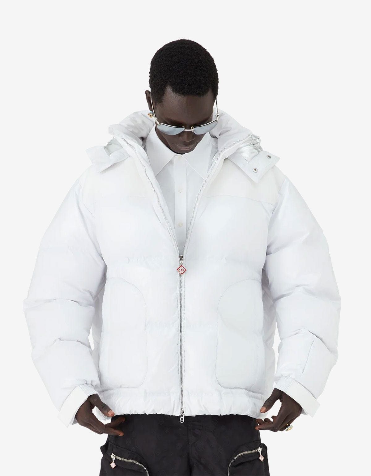 Casablanca Casablanca White Nylon & Ripstop Puffer Jacket Size US L / EU 52-54 / 3 - 2 Thumbnail