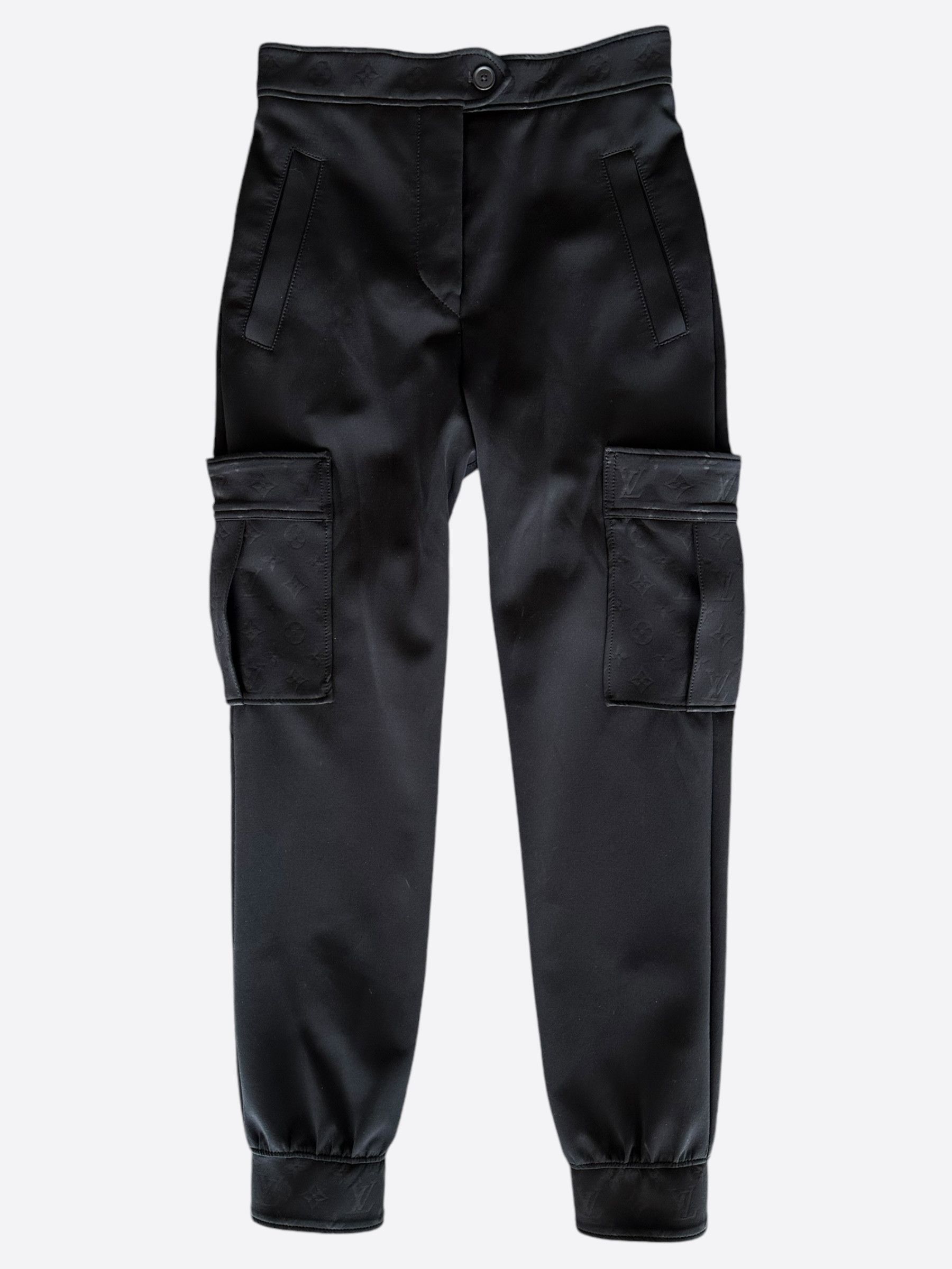 Louis Vuitton Louis Vuitton Black Monogram Women's Cargo Pants Size 25" / US 0 / IT 36 - 1 Thumbnail