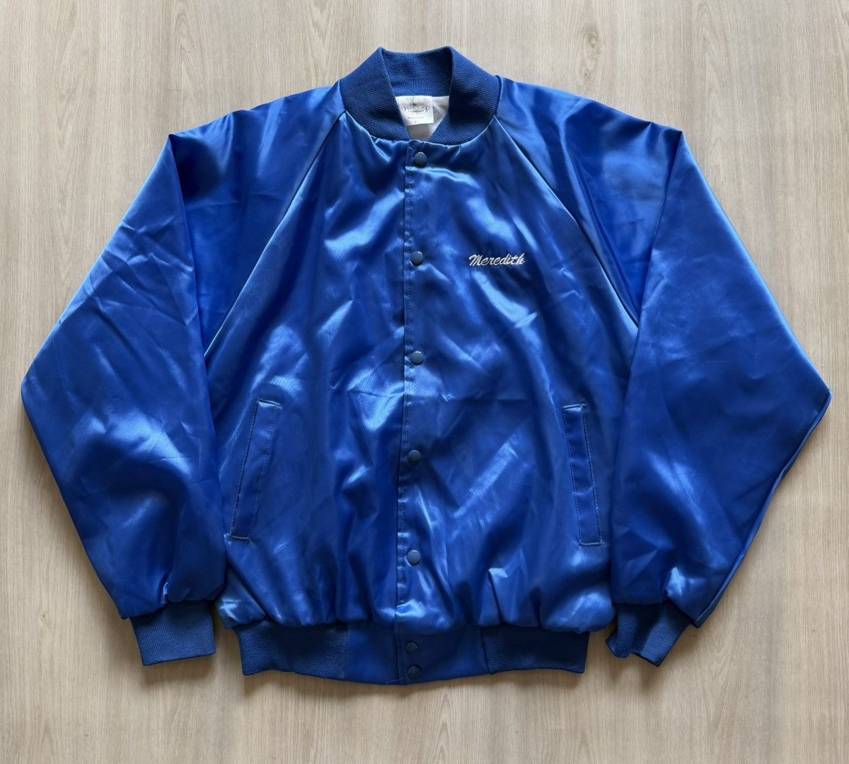 Vintage Vintage Auburn Satin Bomber Horse Spurs Sz L Made In USA Size US L / EU 52-54 / 3 - 5 Thumbnail