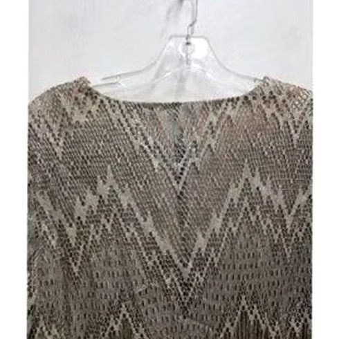Vintage VINTAGE Damianou Mini Dress Women M Silver Metallic Lace Fringe Glam Formal 70s Flapper Great Gatsby Night Party Cocktail Wedding Womens Size M / US 6-8 / IT 42-44 - 8 Thumbnail