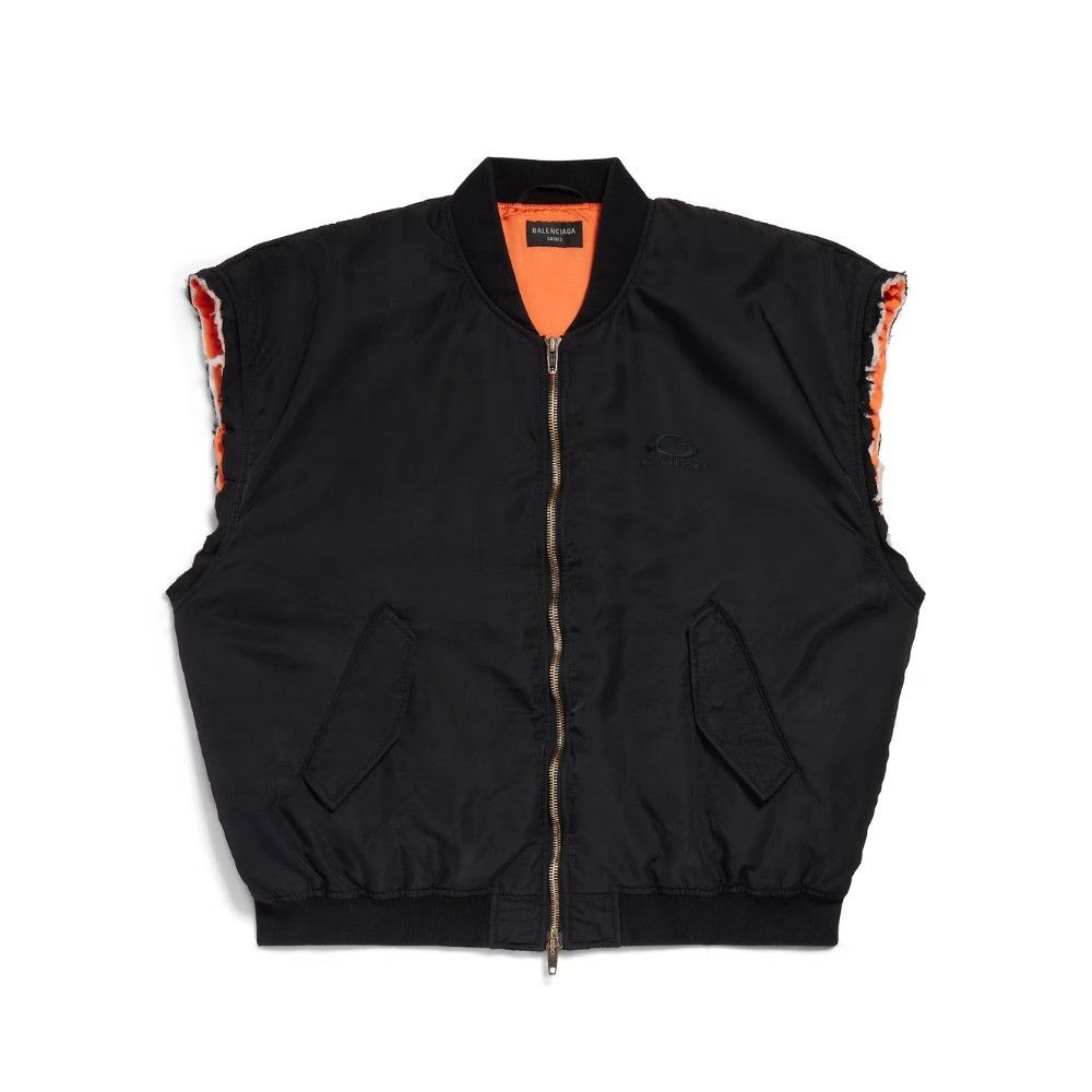 Balenciaga o1w1db10526 Sleeveless Bomber Jacket in Black Size US M / EU 48-50 / 2 - 1 Thumbnail