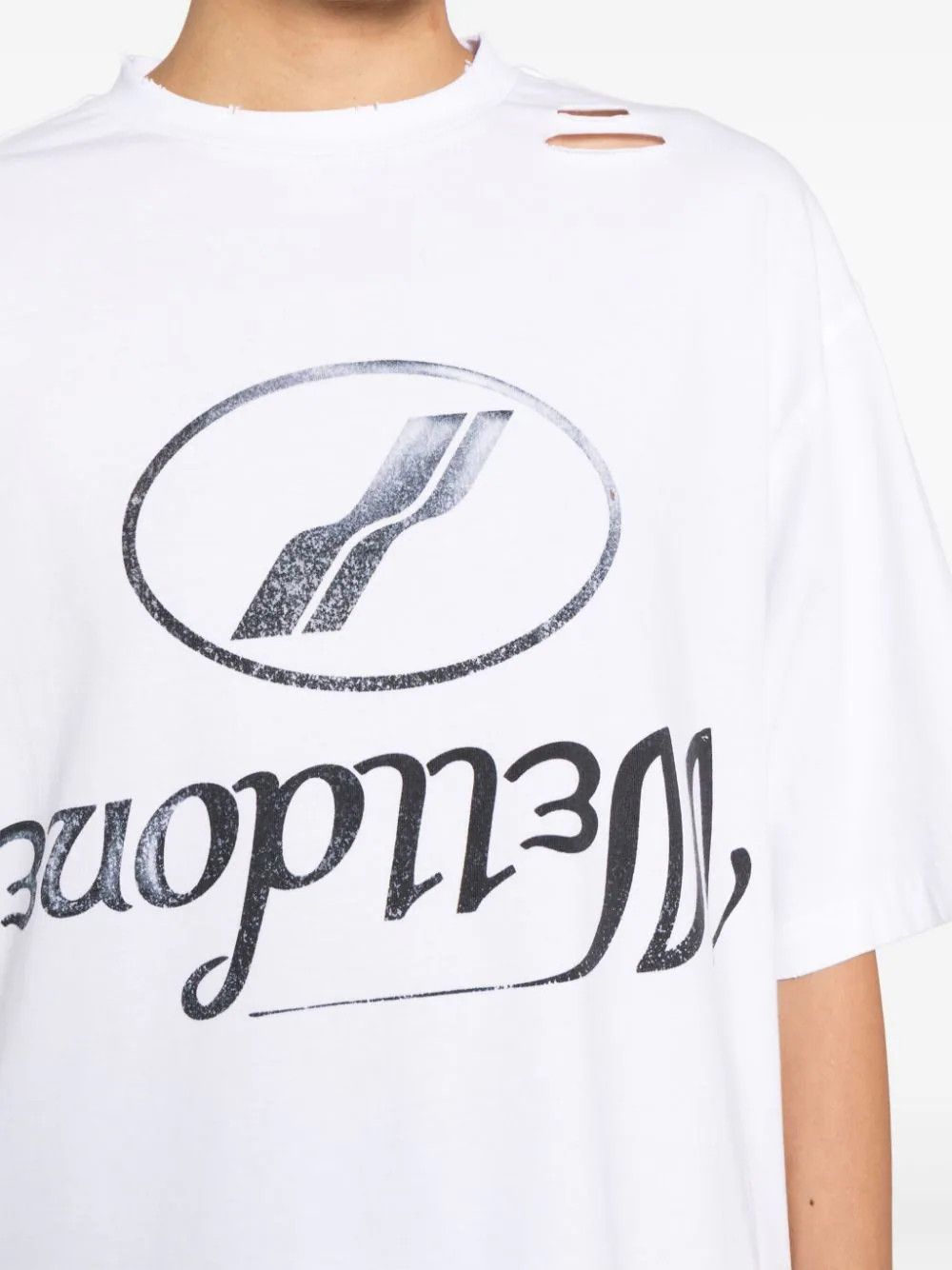 WE11DONE o1mris0824 Reverse Logo T-Shirt in White Size US S / EU 44-46 / 1 - 6 Thumbnail