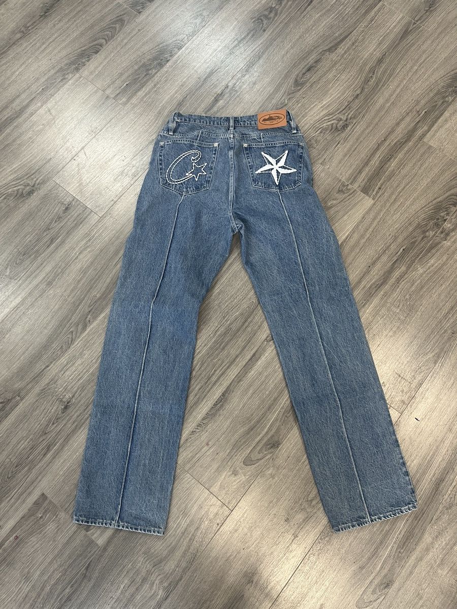 image of Corteiz C Style Jeans in Blue, Men's (Size 34)