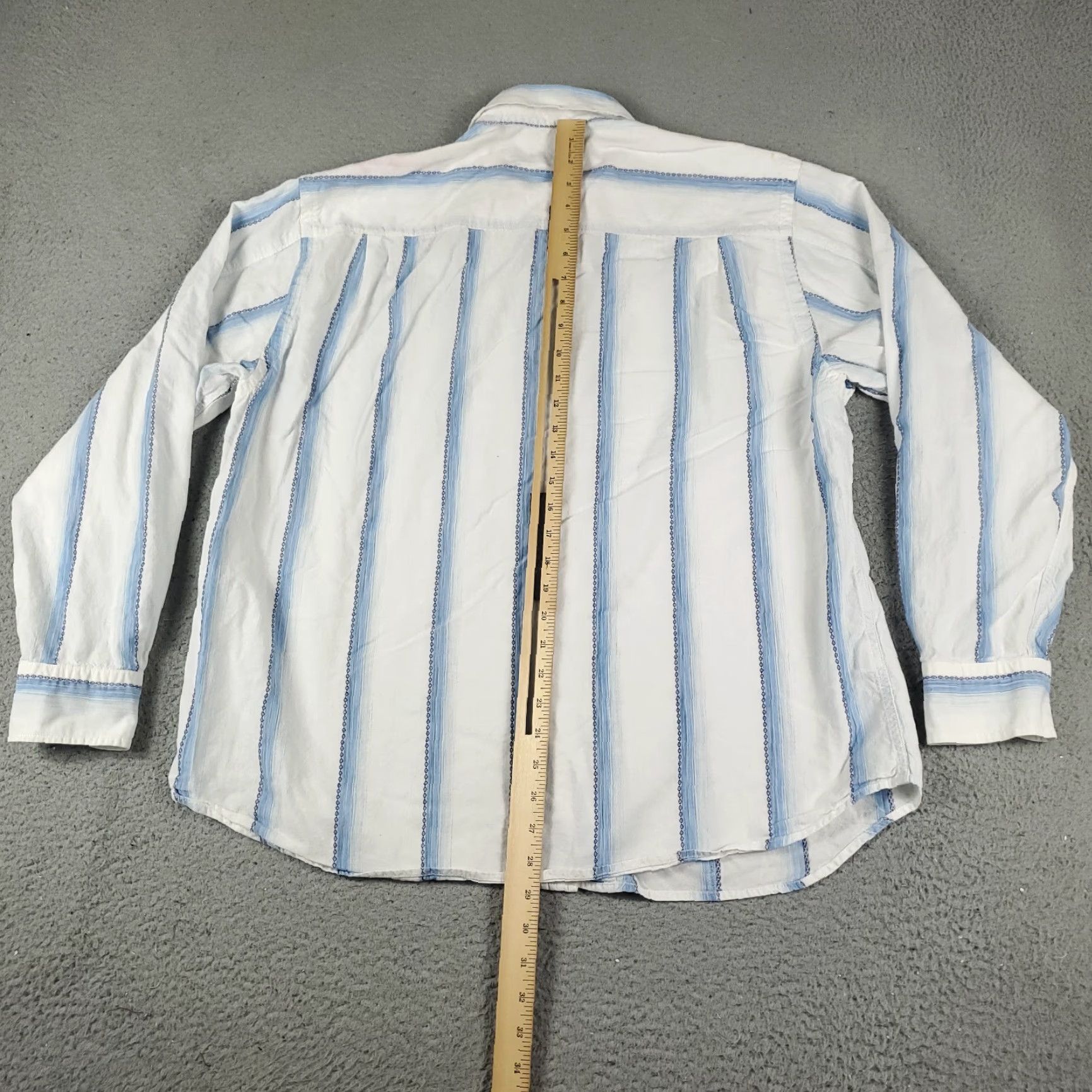 Tommy Bahama Tommy Bahama Shirt Mens XL Blue Striped Button-Up Long Sleeve Cotton Blend Stained Size US XL / EU 56 / 4 - 5 Thumbnail