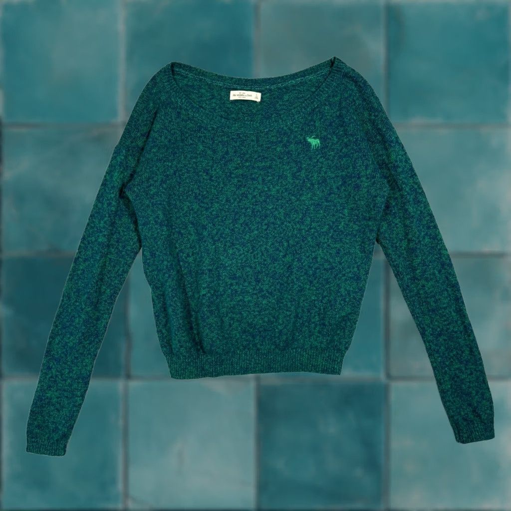 Abercrombie & Fitch VINTAGE Abercrombie Fitch Green Speckled Crewneck Sweater Womens Size S Size S / US 4 / IT 40 - 1 Thumbnail