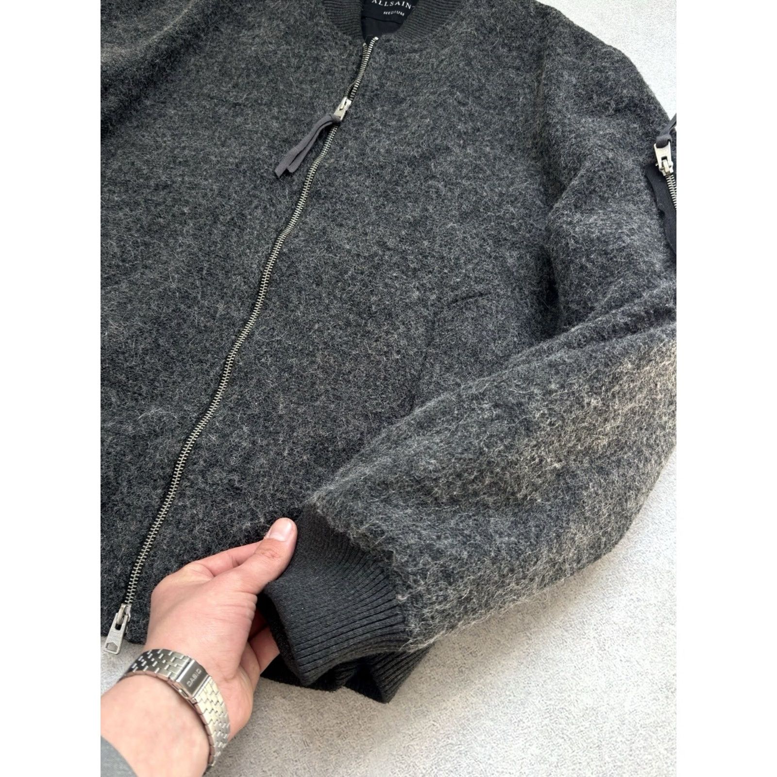 Allsaints VINTAGE AllSaints Wool Bomber Jacket Gray M Men Size US M / EU 48-50 / 2 - 5 Thumbnail