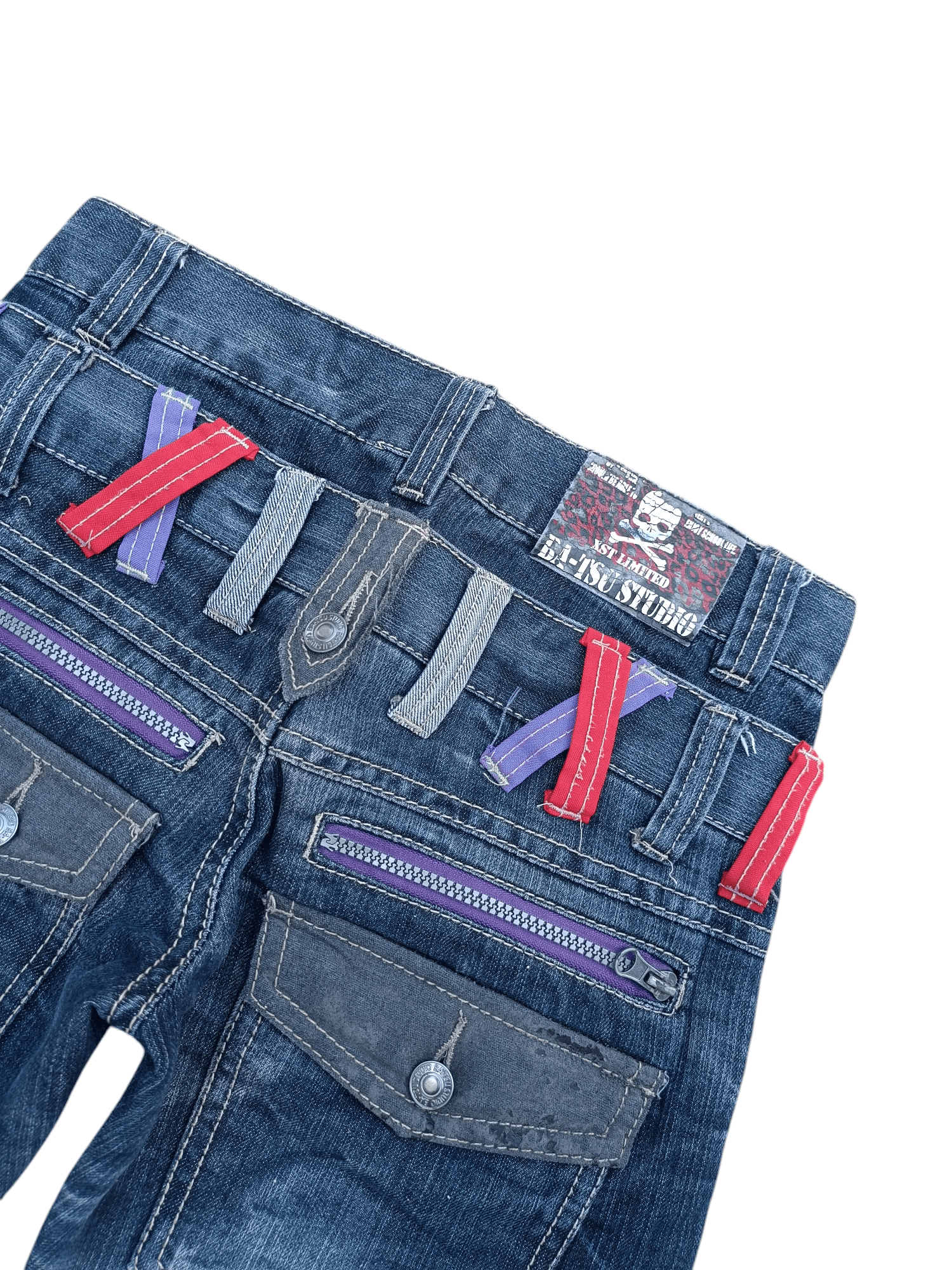 Japanese Brand RARE 🔥 Ba-tsu Studio Double Waist Patchwork Denim Jeans Size US 28 / EU 44 - 17 Thumbnail