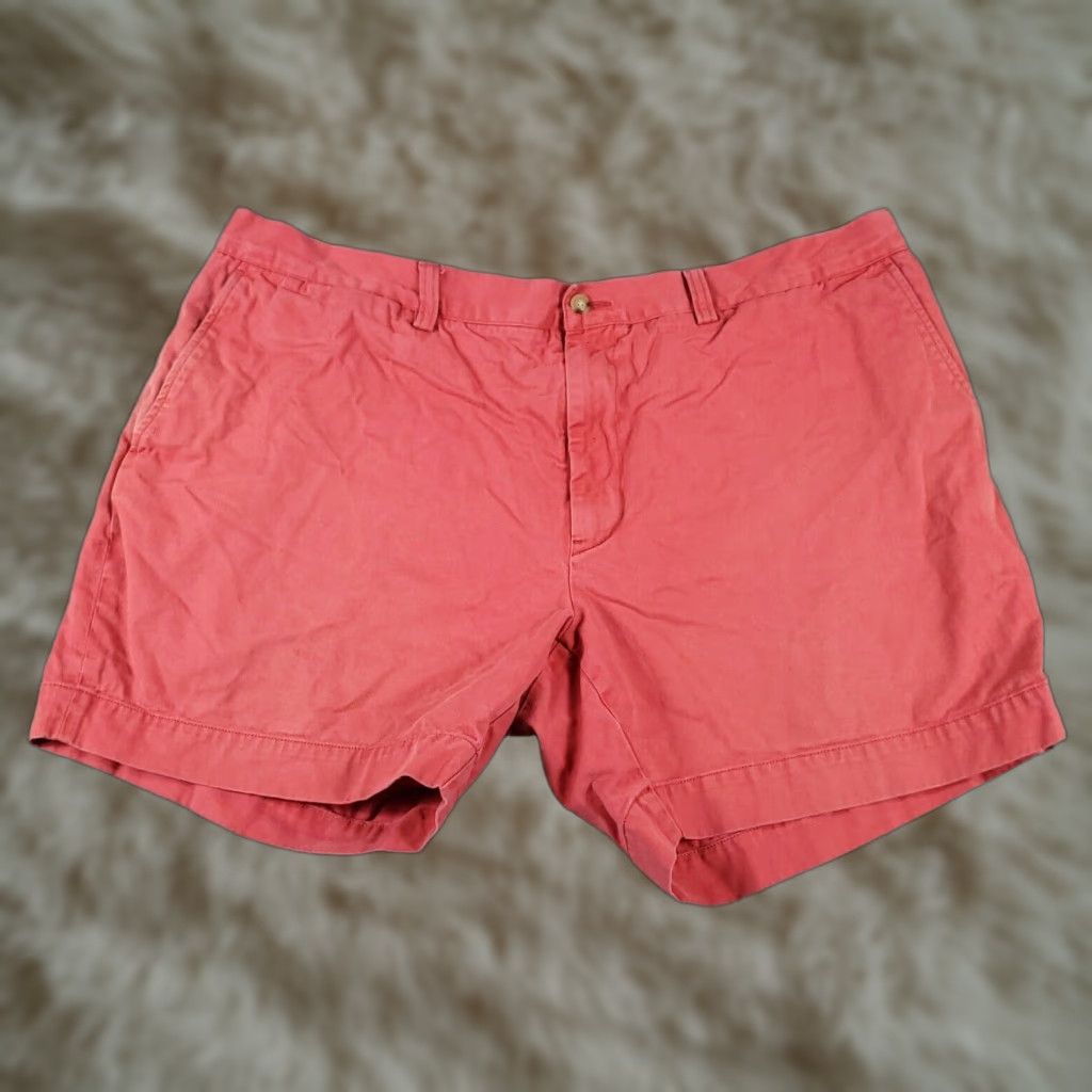 Ralph Lauren VINTAGE Ralph Lauren Chino Shorts Womens Size 42 Flat Front Casual Red Pink Adults Size 42" / US 20 - 1 Thumbnail