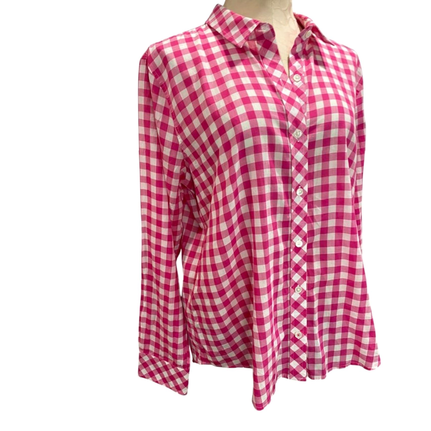 Vineyard Vines Vineyard Vines Button-Up Shirt Womens Gingham Pink White Size 12 Relaxed Fit Women Size XL / US 12-14 / IT 48-50 - 3 Thumbnail