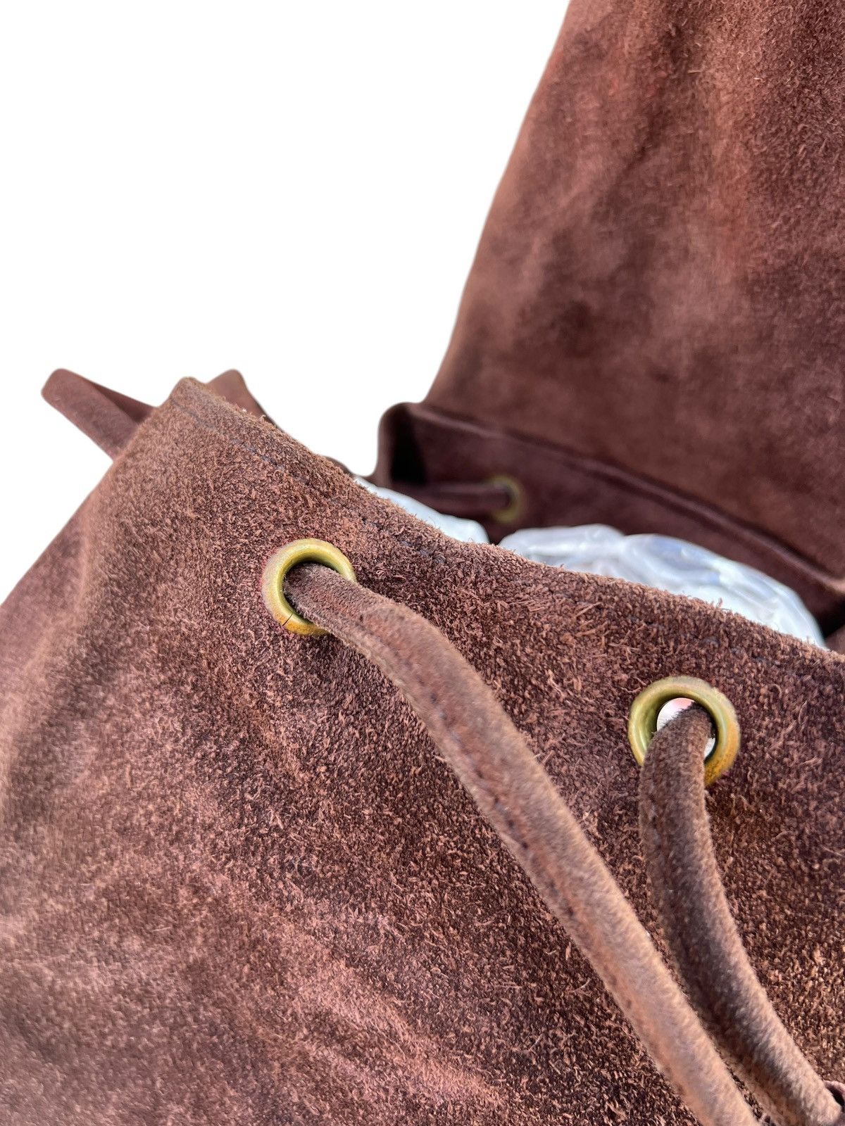 Leather Vintage 90s VIA DEMIZON Japan Suede Leather Backpack Bag Size ONE SIZE - 21 Thumbnail
