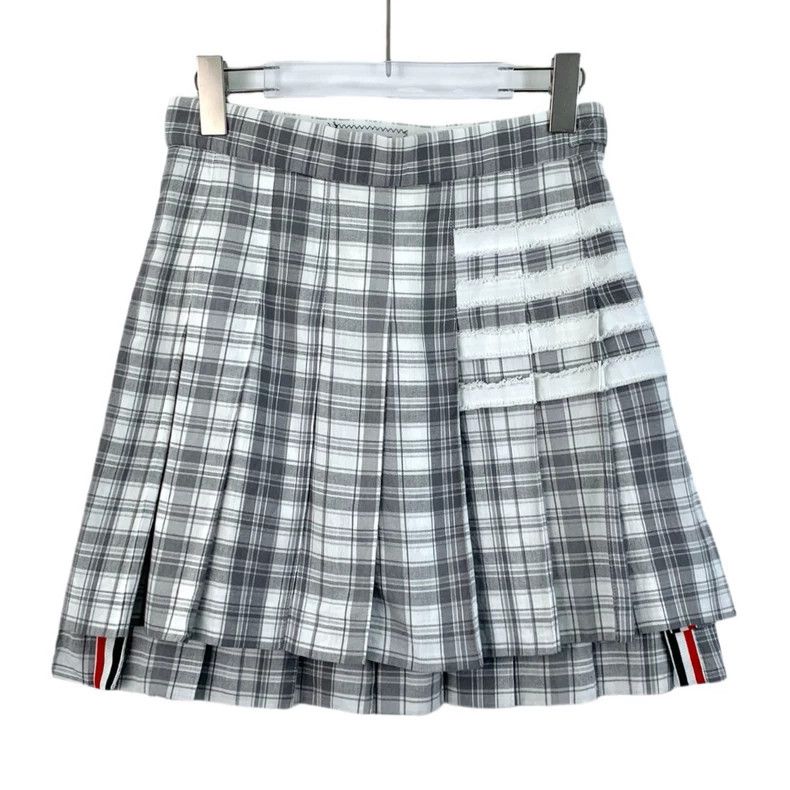Thom Browne Thom Browne Plaid Pleated Cotton Skirt - dmc Size US 31 - 1 Thumbnail