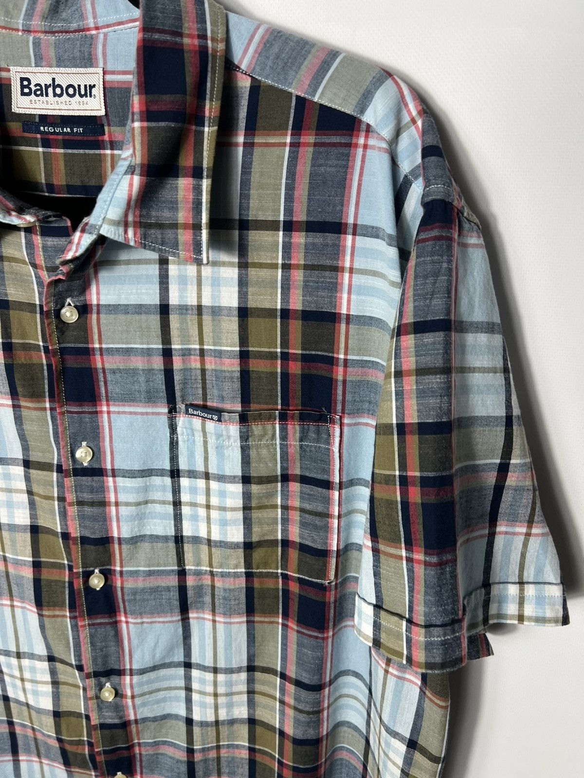 Barbour Vintage Barbour Bruno Madras Check Button Up Shirt Size US XL / EU 56 / 4 - 4 Thumbnail