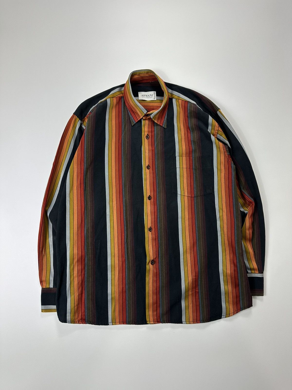 Armani Collezioni Armani Collezioni Stripped Luxury Dress Shirt Size US L / EU 52-54 / 3 - 1 Thumbnail