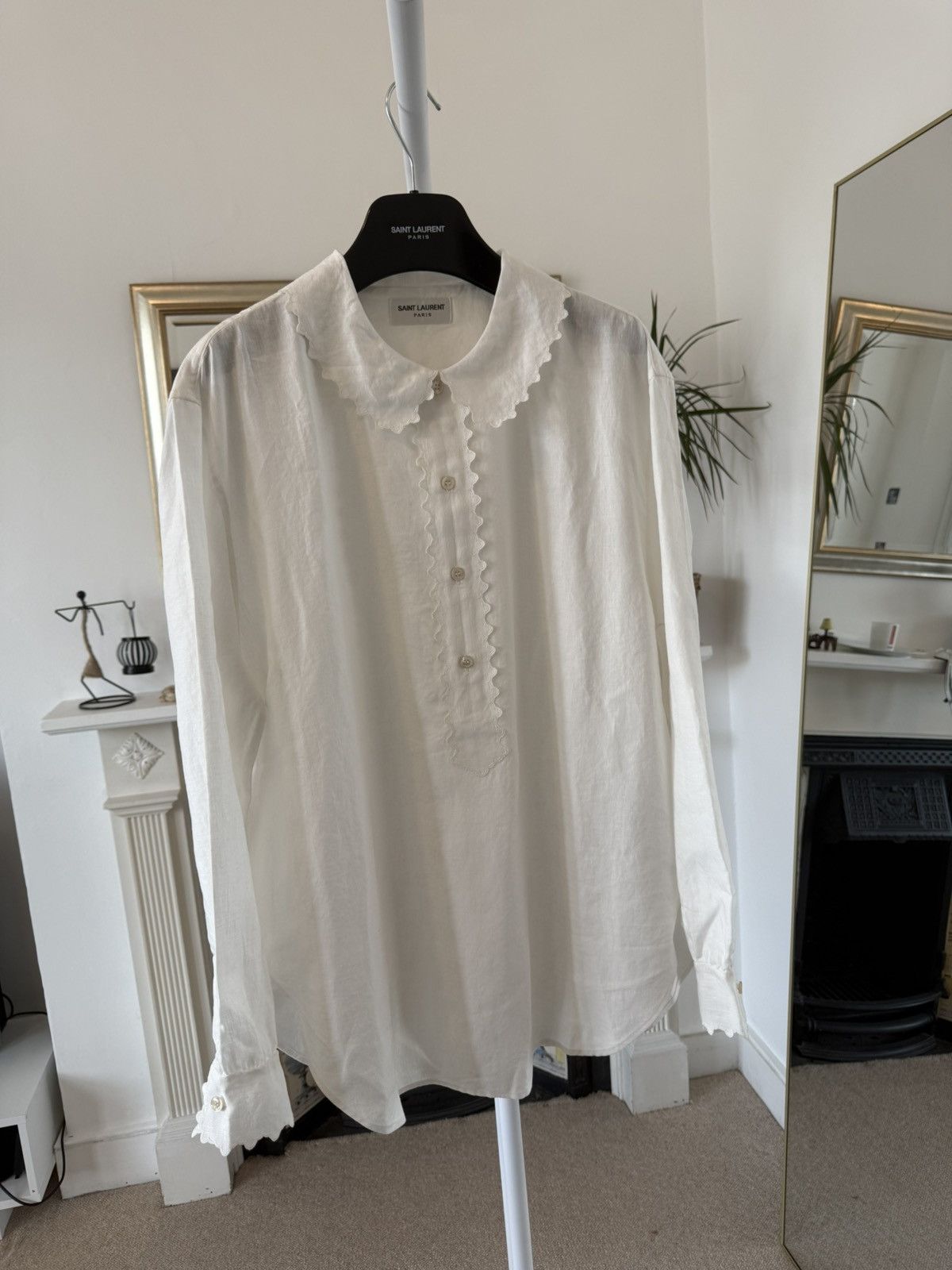 Saint Laurent Paris SS22 Saint Laurent Tunique Bordure Linen Shirt Size US M / EU 48-50 / 2 - 4 Thumbnail