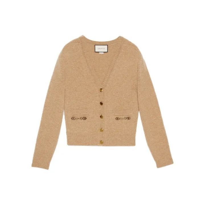 Gucci Gucci Women's Cashmere Cardigan in Camel-2507 Size S / US 4 / IT 40 - 6 Thumbnail