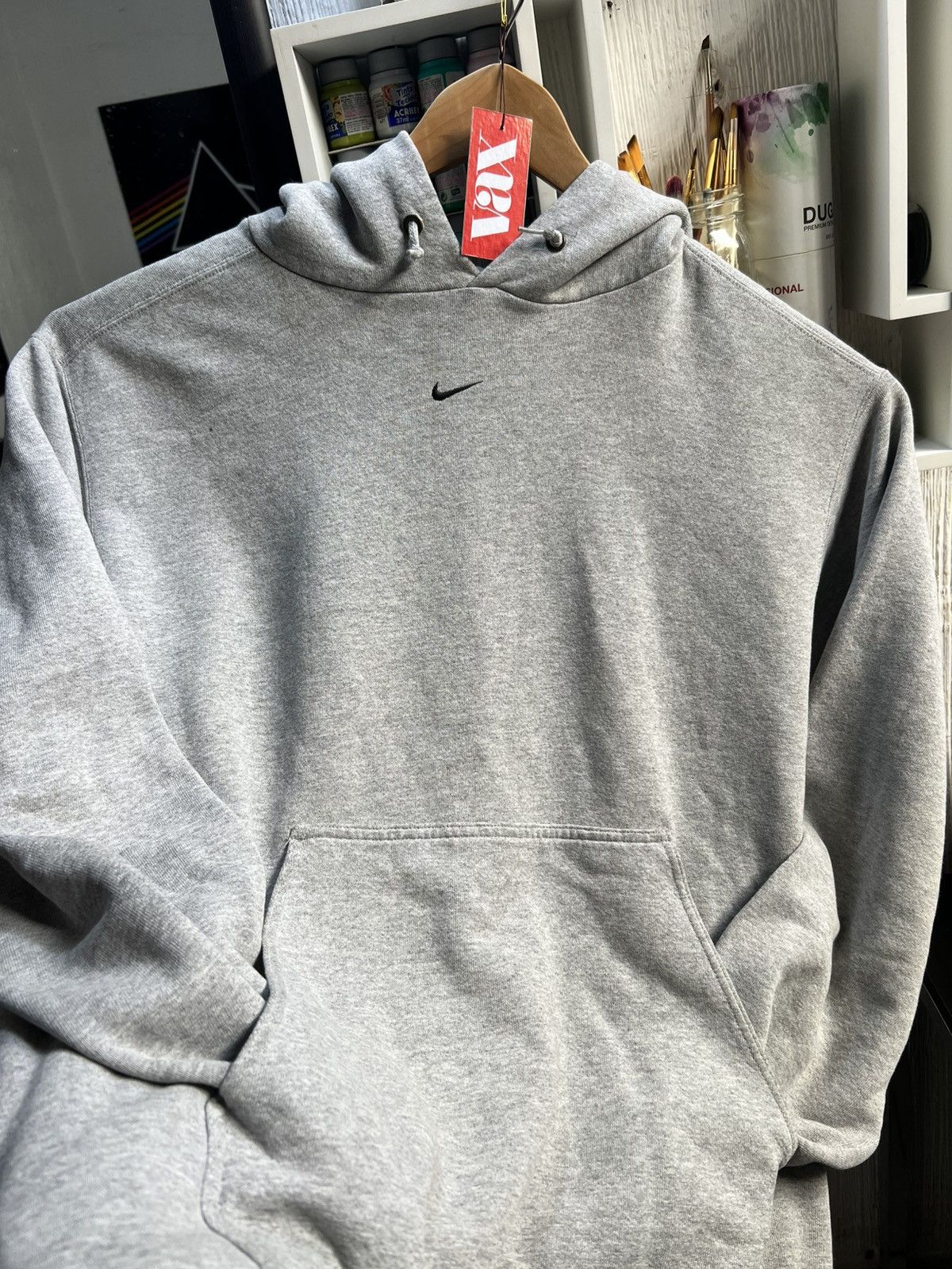 Nike Vintage 90s Nike Center Swoosh Hoodie XL Y2k Size US XL / EU 56 / 4 - 2 Thumbnail
