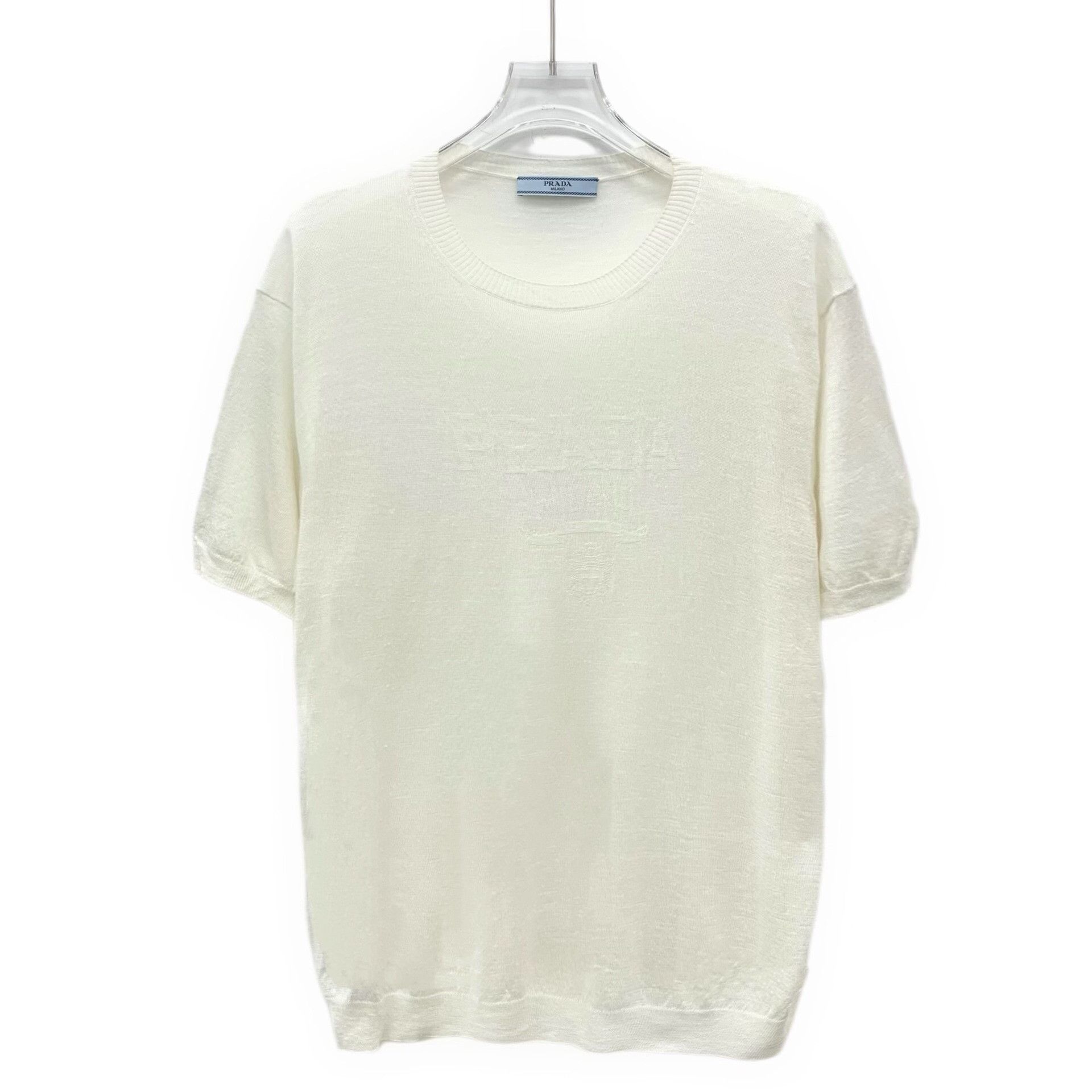 Prada Prada Logo Embossed Knit Short Sleeve Sweater Size 40 Size S / US 4 / IT 40 - 1 Thumbnail