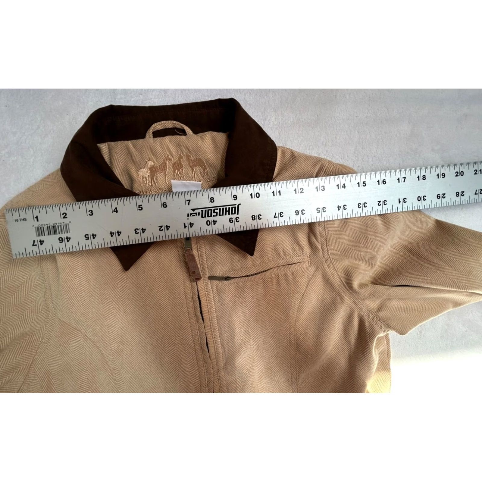 Vintage Outback Trading Co Womens Zip Front Short Shaped Jacket Small Beige Pockets Size 28" / US 6 / IT 42 - 6 Thumbnail