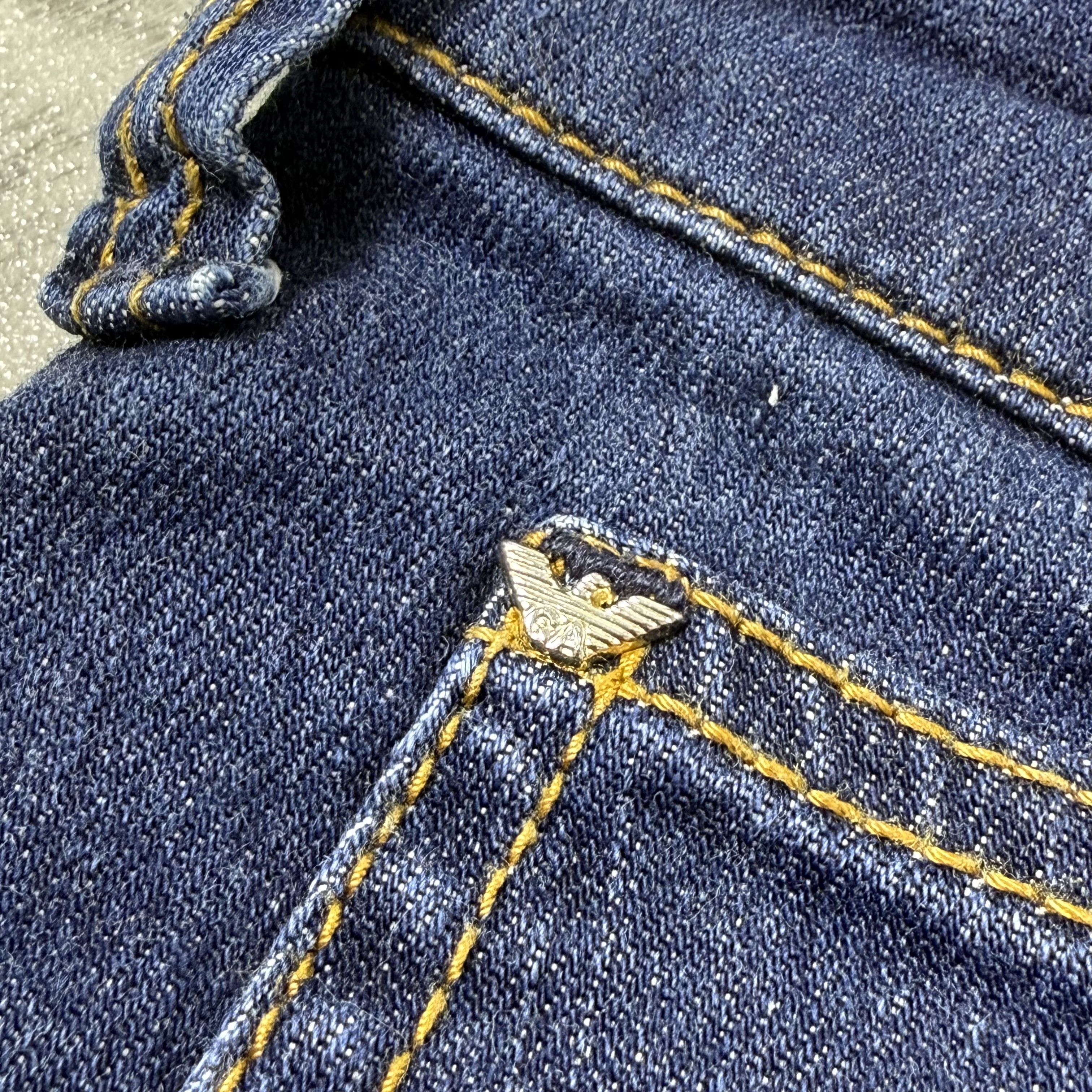 Armani Vintage Armani Jeans Indigo Blue Slim Fit Womens Jeans Pants Size 26" / US 2 / IT 38 - 20 Thumbnail