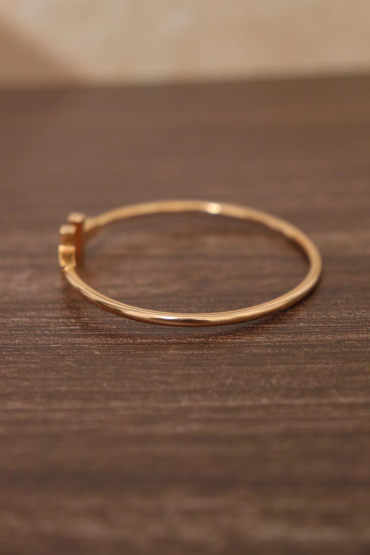 Tiffany & Co. Tiffany Double T Narrow 18K RG D MOP Bangle 15.5 Box 21Oct Size ONE SIZE - 5 Thumbnail