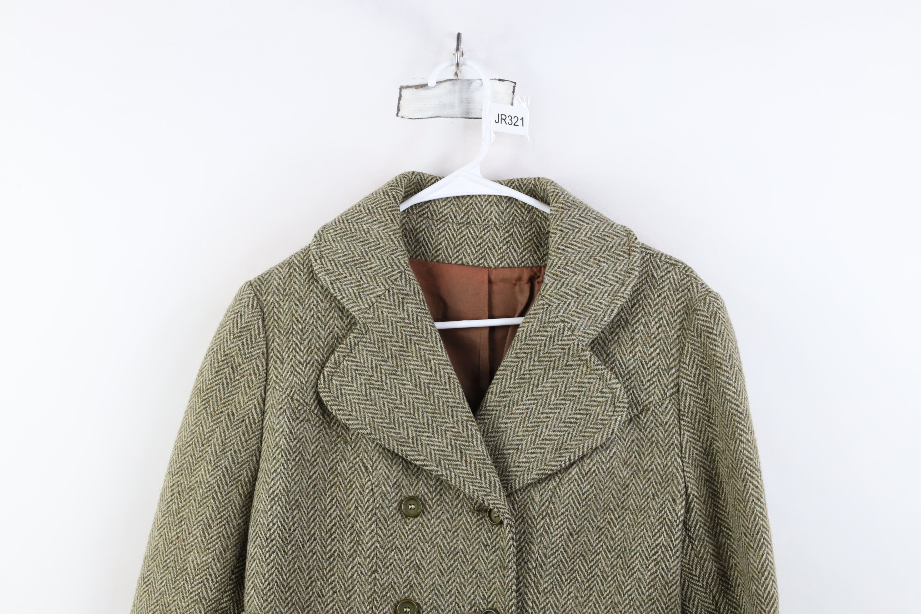Vintage Vintage 50s Rockabilly Herringbone Coat Jacket Green USA Size L / US 10 / IT 46 - 2 Thumbnail