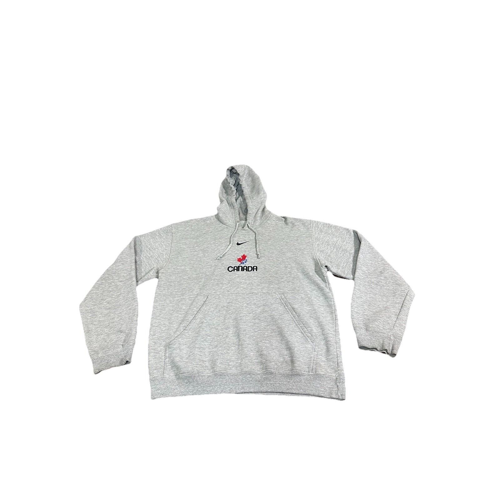 Nike Vintage Nike Team Canada Center Swoosh Hoodie Grey Sweater S Size US M / EU 48-50 / 2 - 1 Thumbnail