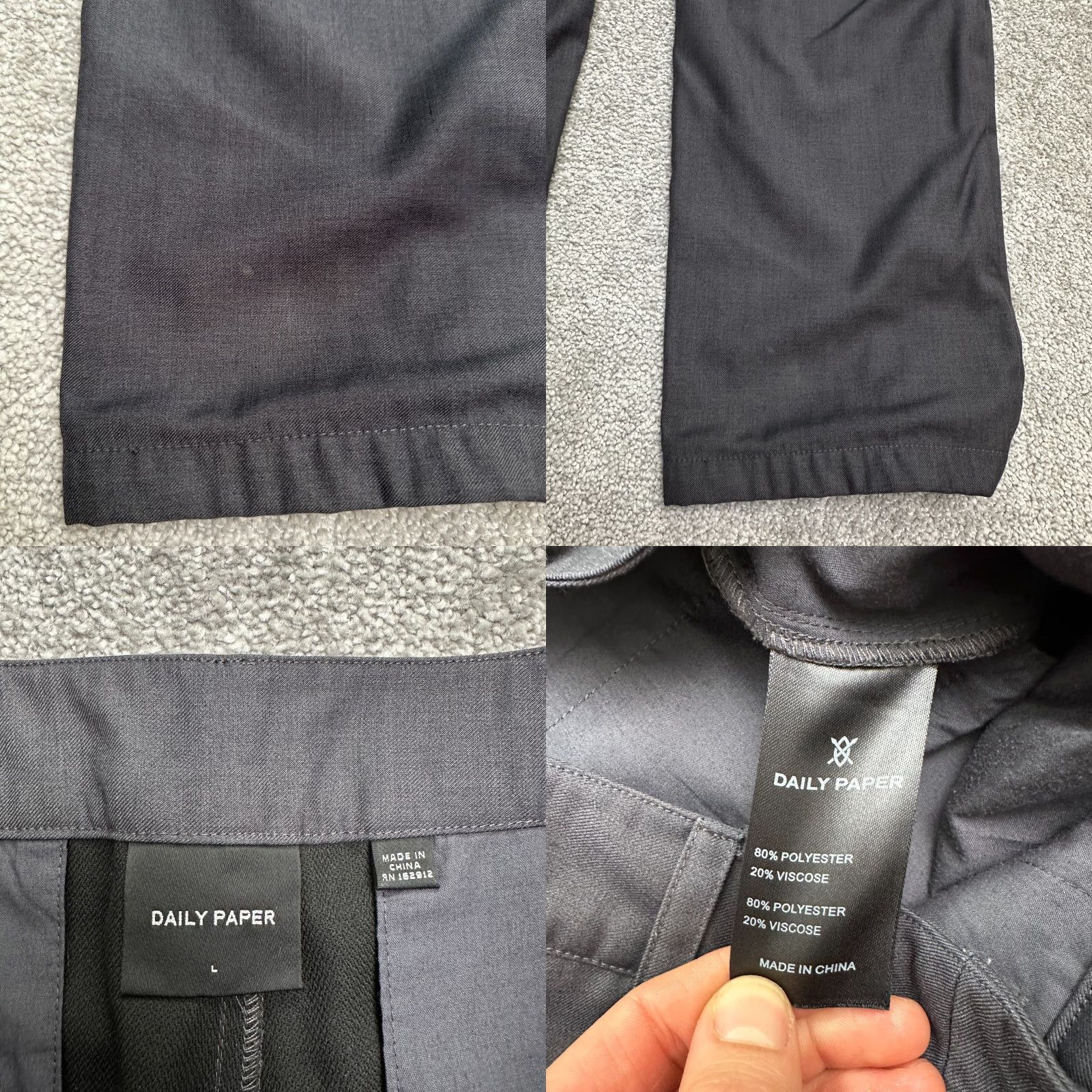 Daily Paper Daily Paper Dress Pants Men Large 36x32 Gray Regular Size US 33 - 8 Thumbnail