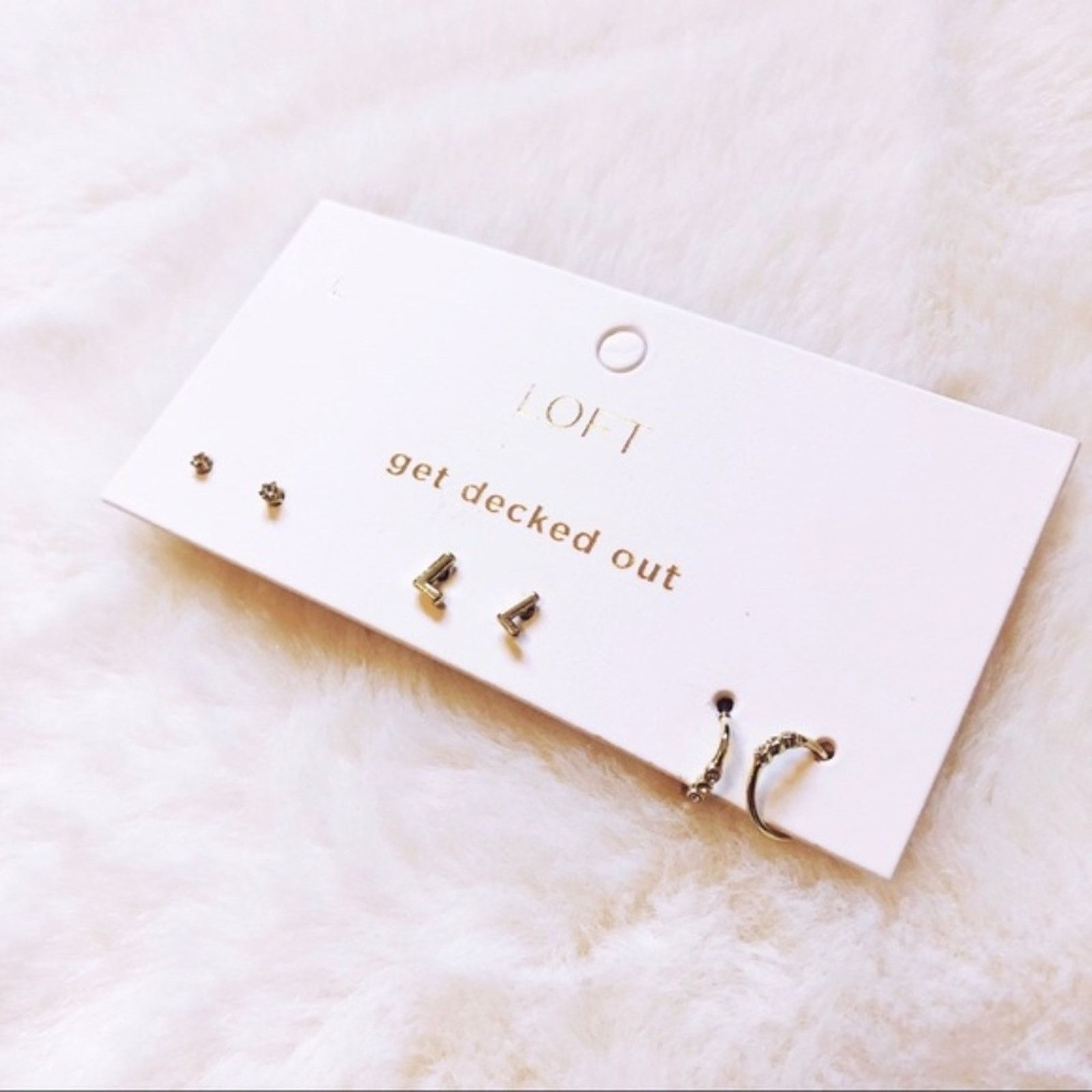 Loft LOFT Gold Pave "L" Initial Stud Earring Set Size ONE SIZE - 2 Thumbnail