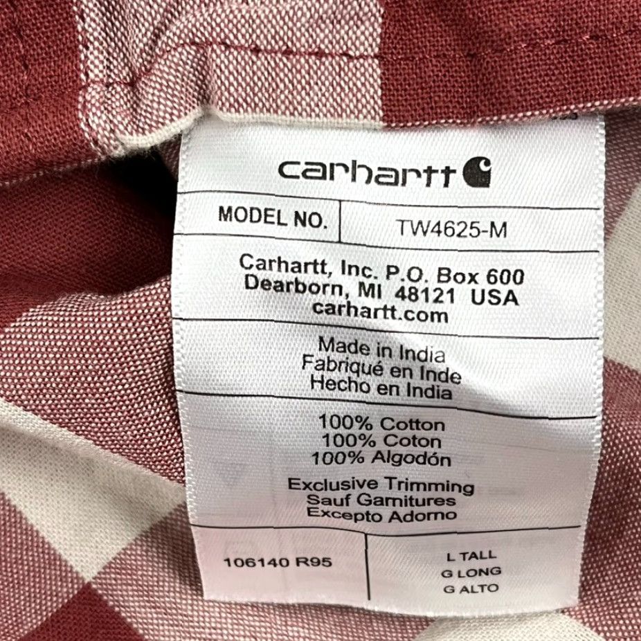 Carhartt VINTAGE Carhartt Men’s Plaid Shirt Short Sleeve Large Tall Cotton Button Up Fall Spring Summer Winter Size US L / EU 52-54 / 3 - 7 Thumbnail