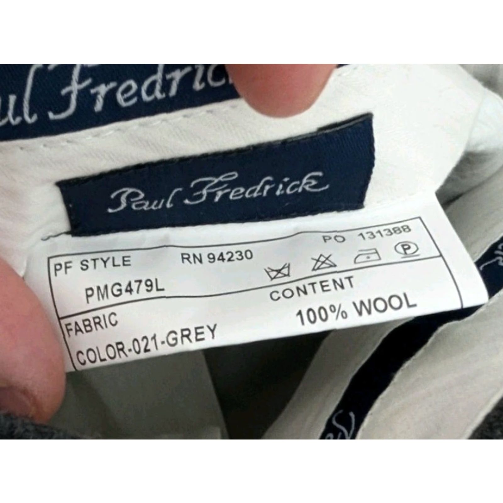 Vintage PAUL FREDRICK Gray Windowpane Wool Dress Pants 42X37 Pleated Regular Fit Men's Size US 42 / EU 58 - 5 Thumbnail