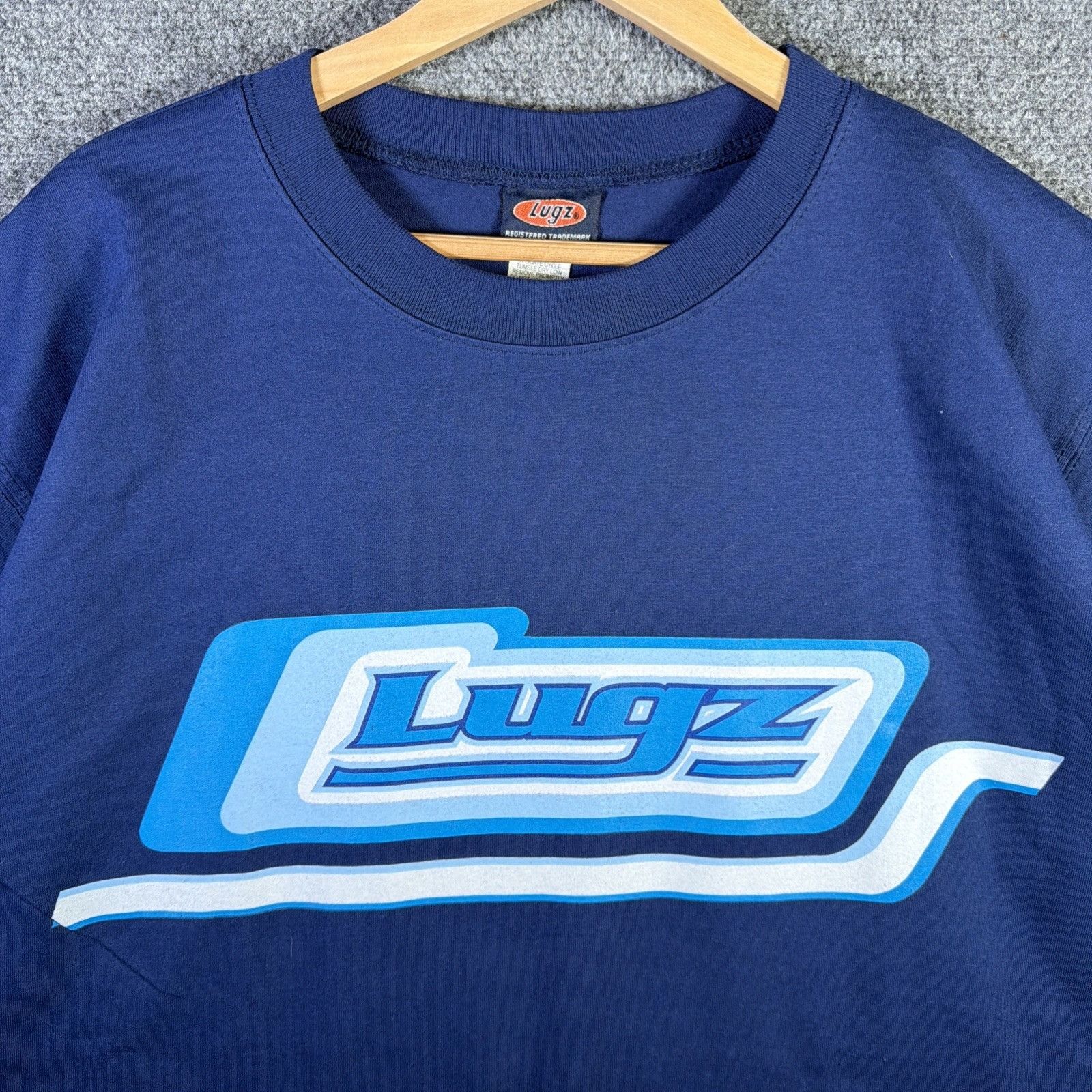 Lugz Vintage Skate Shirt Mens XL Navy 90s Lugz Box Logo Surf Rare Size US XL / EU 56 / 4 - 1 Thumbnail