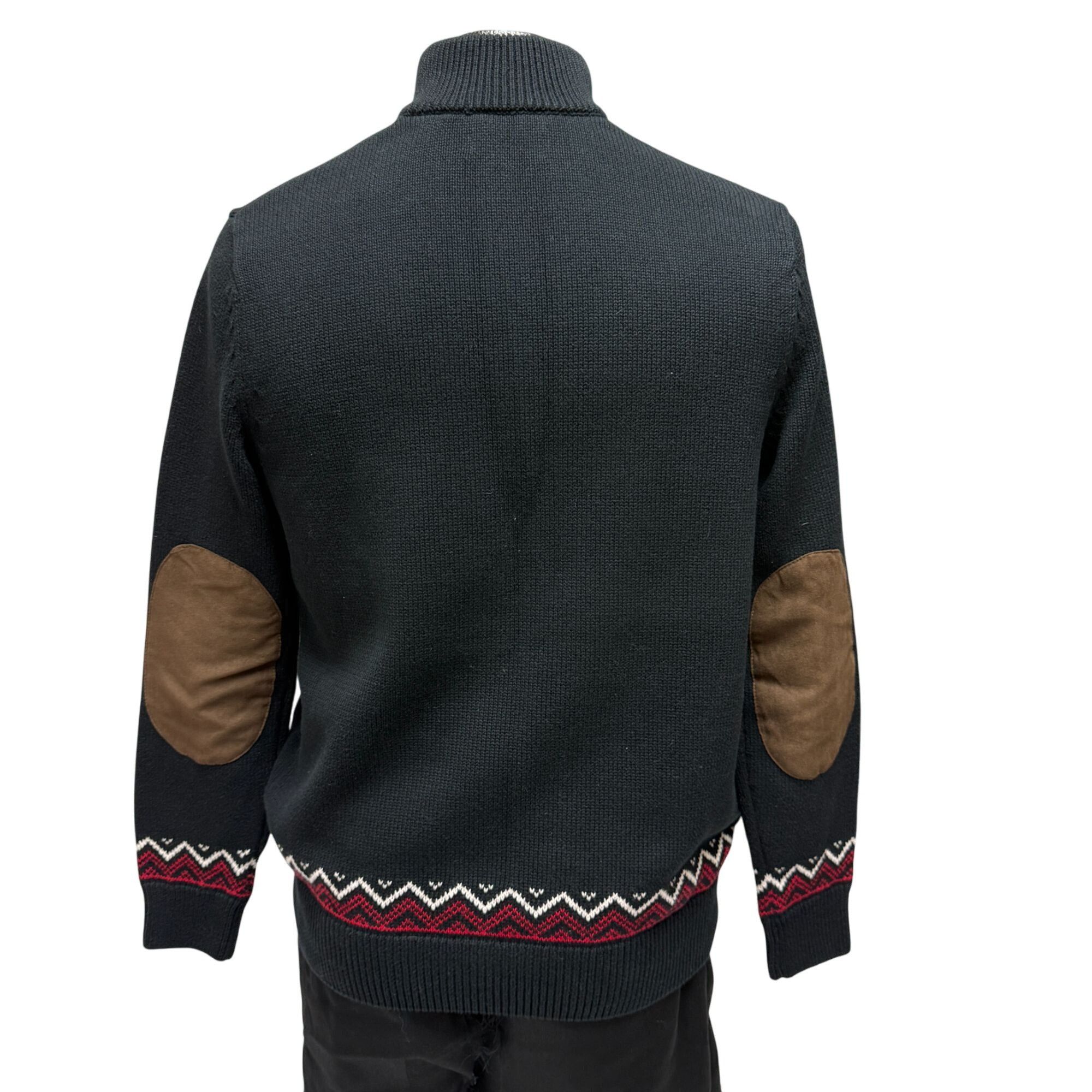 Chaps Black 1/4 Btn Pullover MOCK Neck NORDIC Deer Hunting Sweater Size US S / EU 44-46 / 1 - 4 Thumbnail