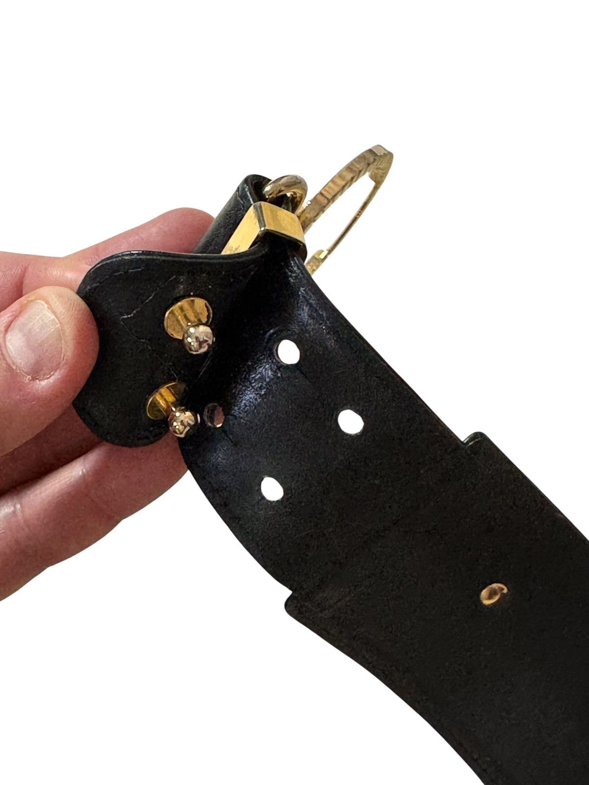 Versace Gianni Versace Vintage 90s Leather Belt with Medusa & Fringe Size ONE SIZE - 6 Thumbnail