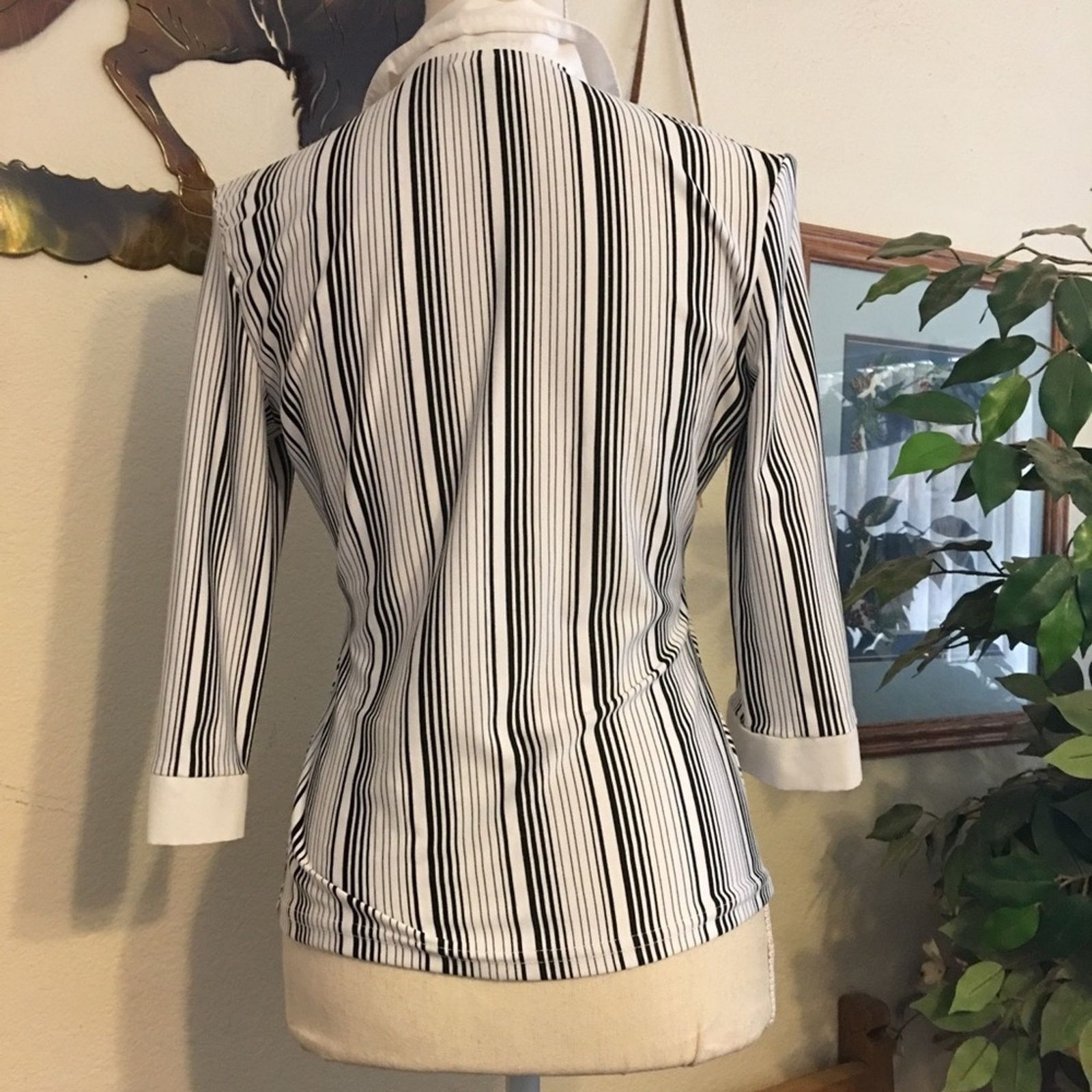 Other Anxiety black and white stripe collared shirt M Size M / US 6-8 / IT 42-44 - 4 Thumbnail