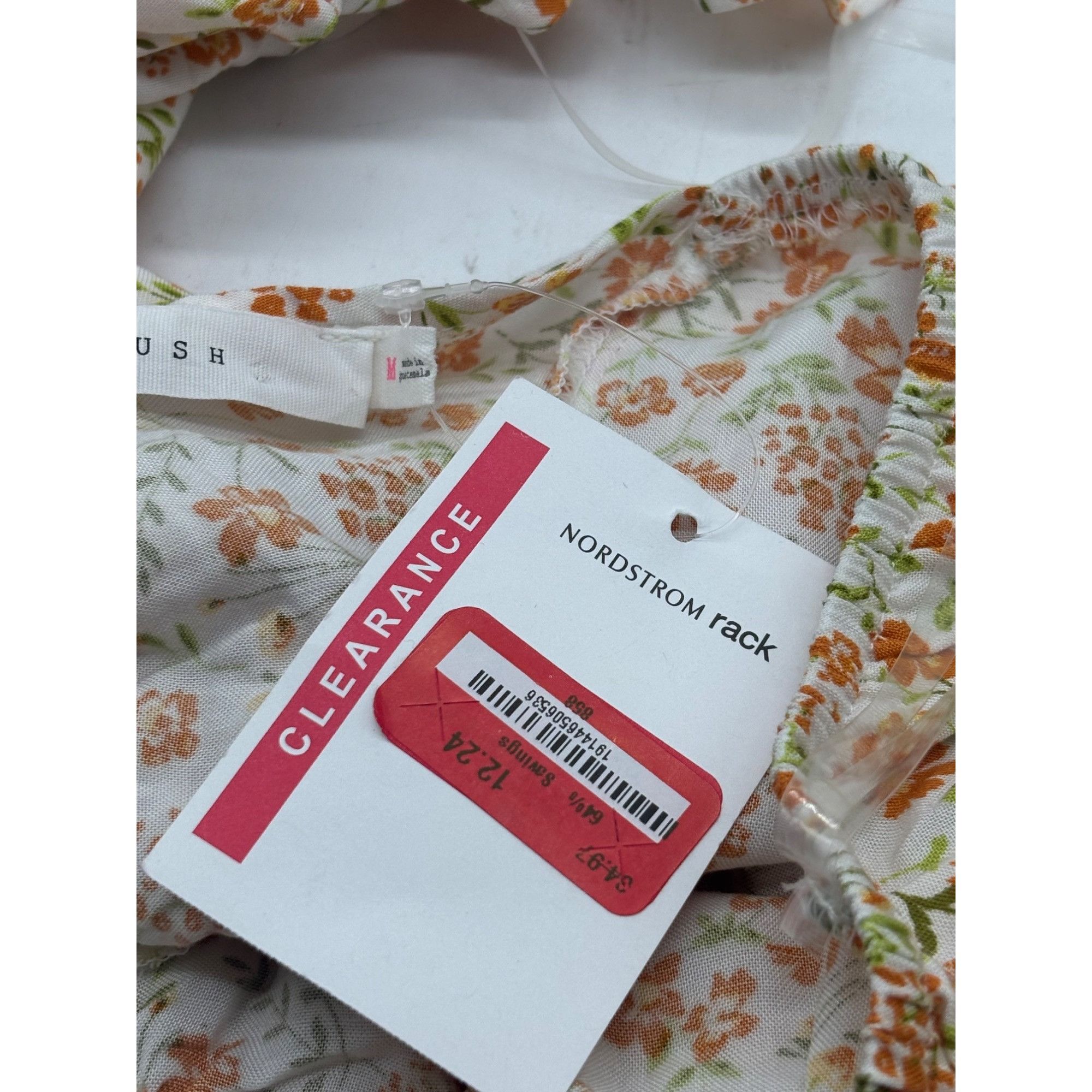 Other LUSH Junior’s Floral Puff Sleeve, Ruffle Hem Tie-Back Blouse Size M / US 6-8 / IT 42-44 - 6 Thumbnail