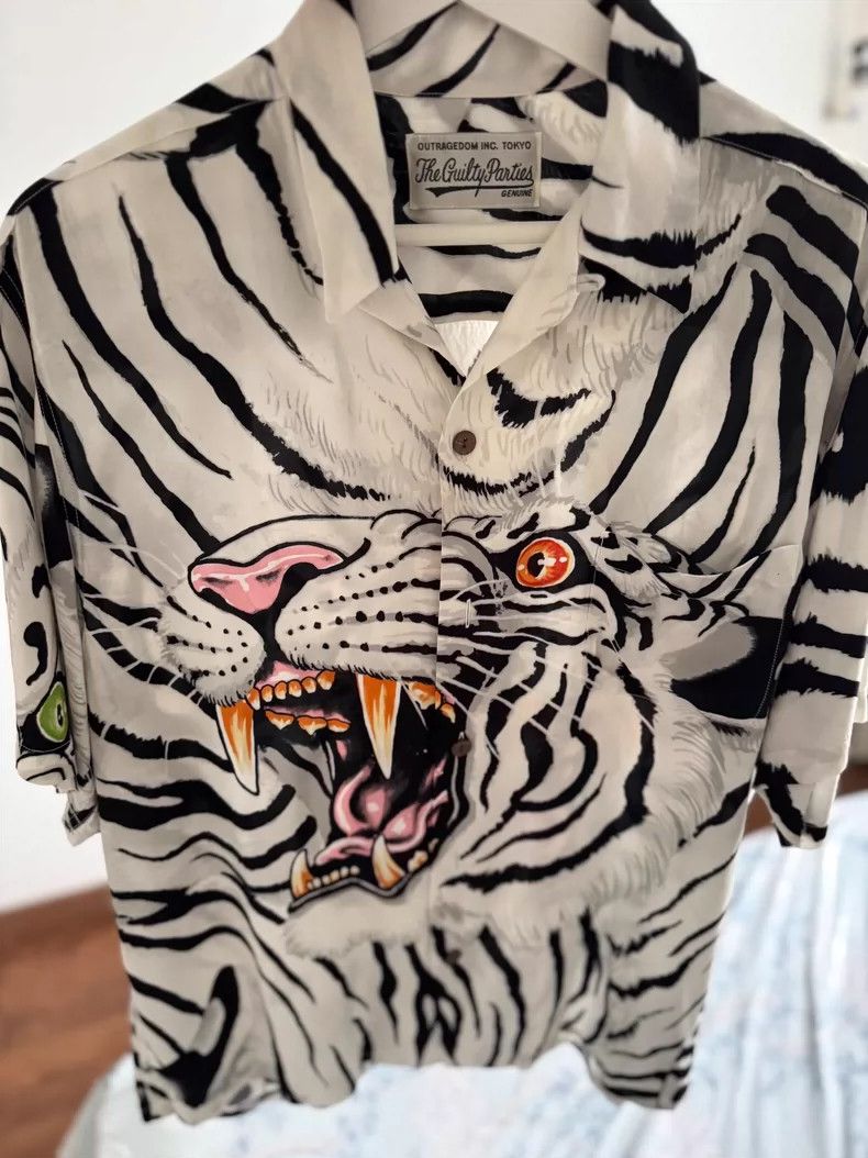 Wacko Maria WACKO MARIA 22SS TIM LEHI Hawaiian Shirt, white tiger shor Size US M / EU 48-50 / 2 - 3 Thumbnail