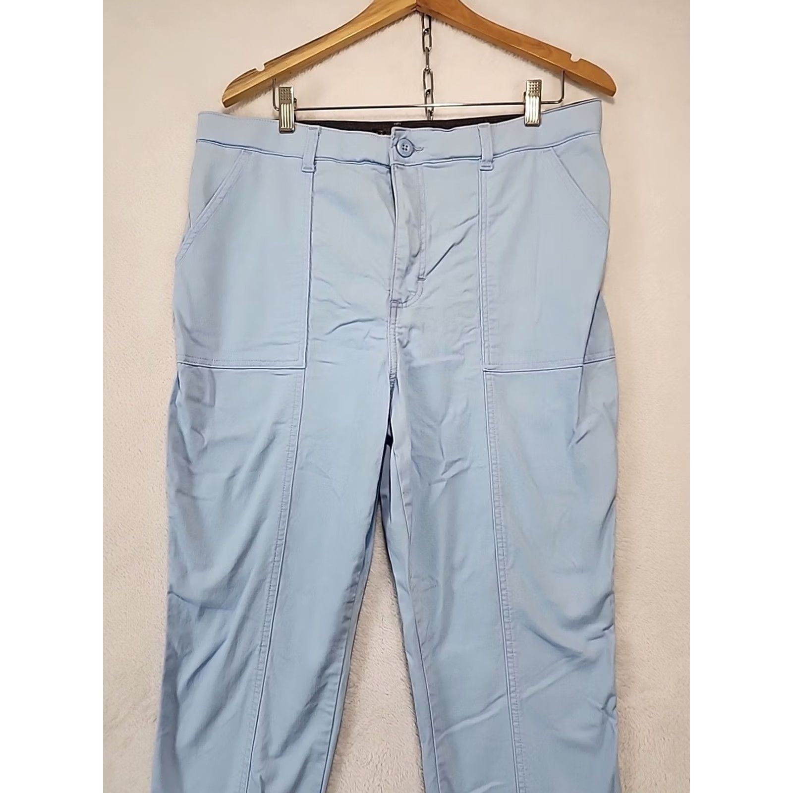 Lee Lee Chino Pants Womens 16 Regular Light Blue High Rise Straight Leg Size 38" / US 16 / IT 52 - 2 Thumbnail