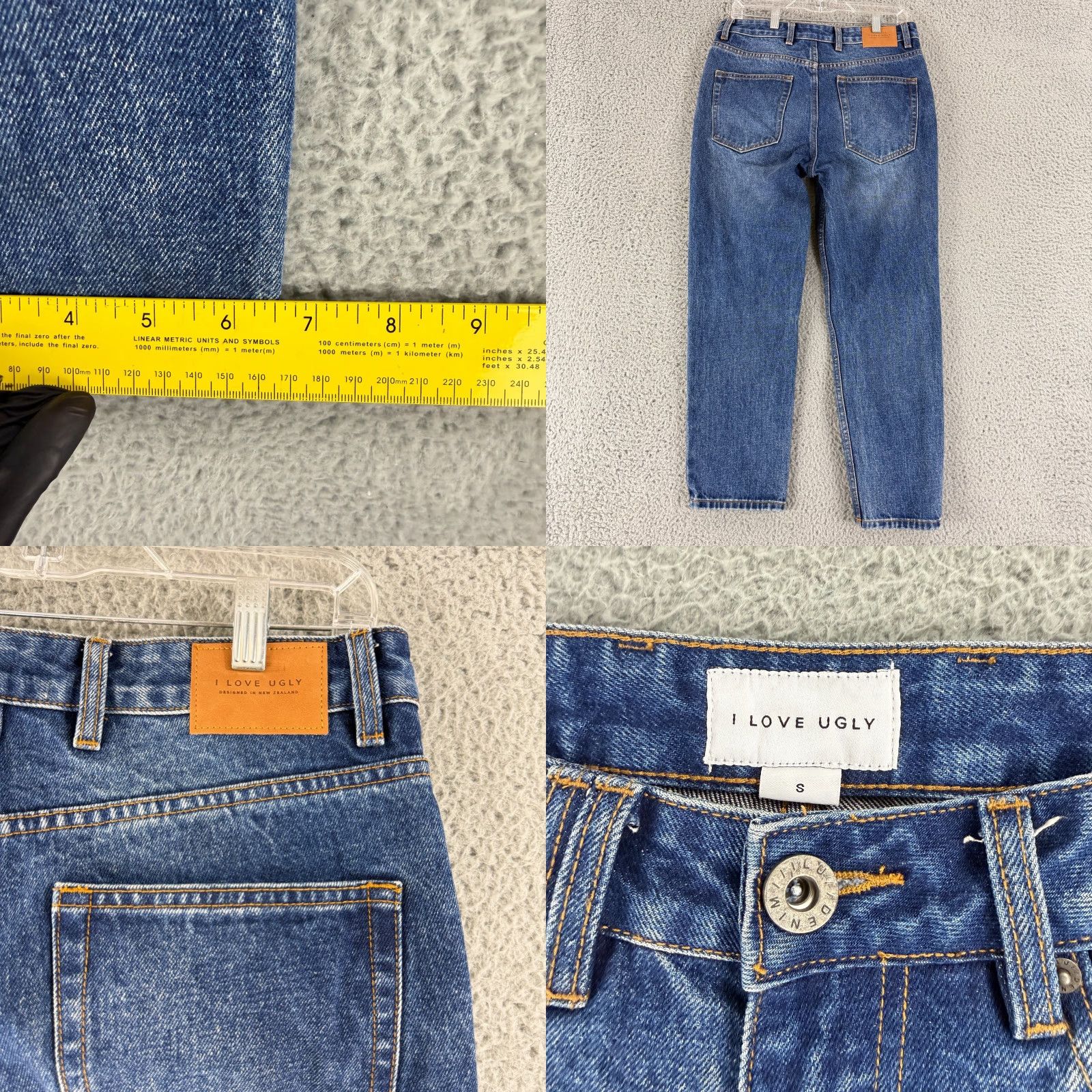 I Love Ugly I Love Ugly Hi Stranger Jeans Mens Small Blue Denim Cropped 5-Pocket 100% Cotton Jeans Regular Small Blue 90s City College Denim Cropped Mens Size US 29 - 8 Thumbnail