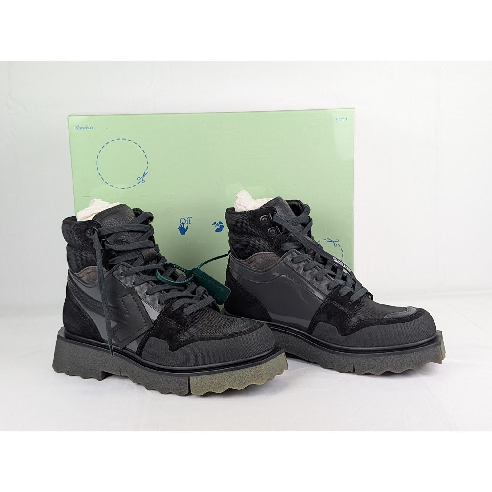 Off-White o1rshd1 Hiking Sponge Sneakers in Black / Khaki Size US 9 / EU 42 - 16 Thumbnail