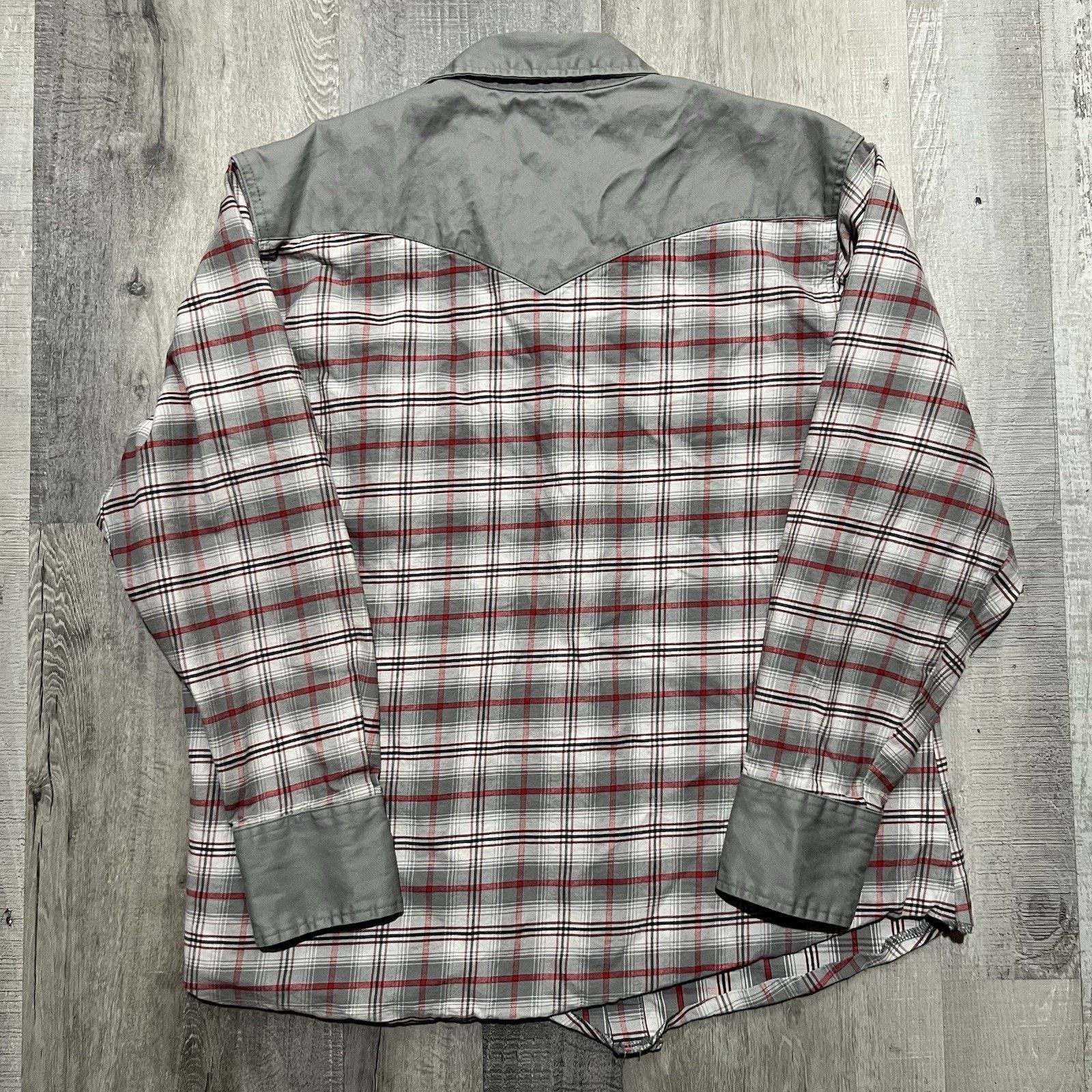 Wrangler Wrangler Western Brushpopper Pearl Snap Short Plaid Cowboy Size US XL / EU 56 / 4 - 3 Thumbnail