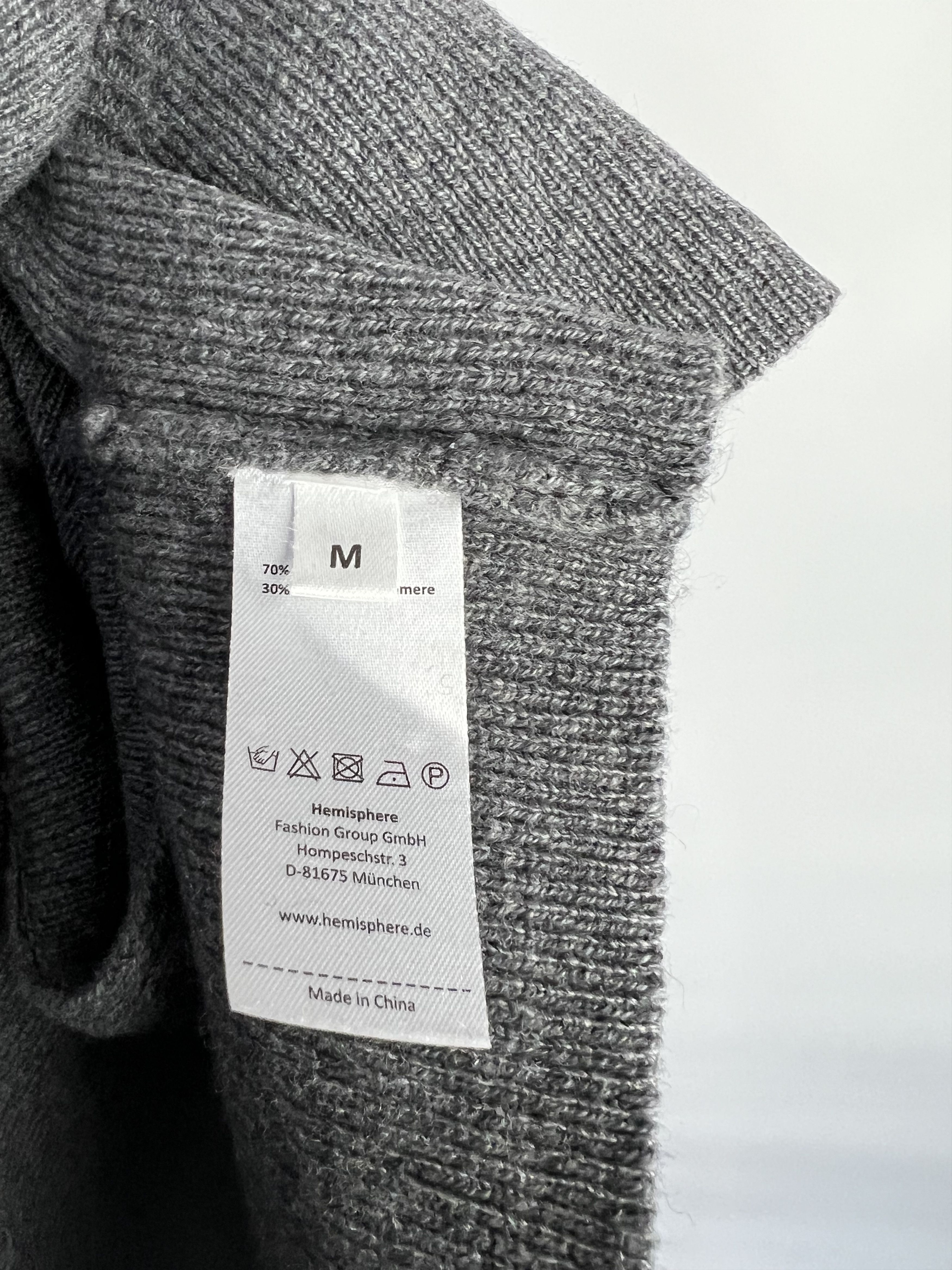 Designer Hemisphere Women's Gray Wool Cashmere Knit Top Size M Size M / US 6-8 / IT 42-44 - 9 Thumbnail