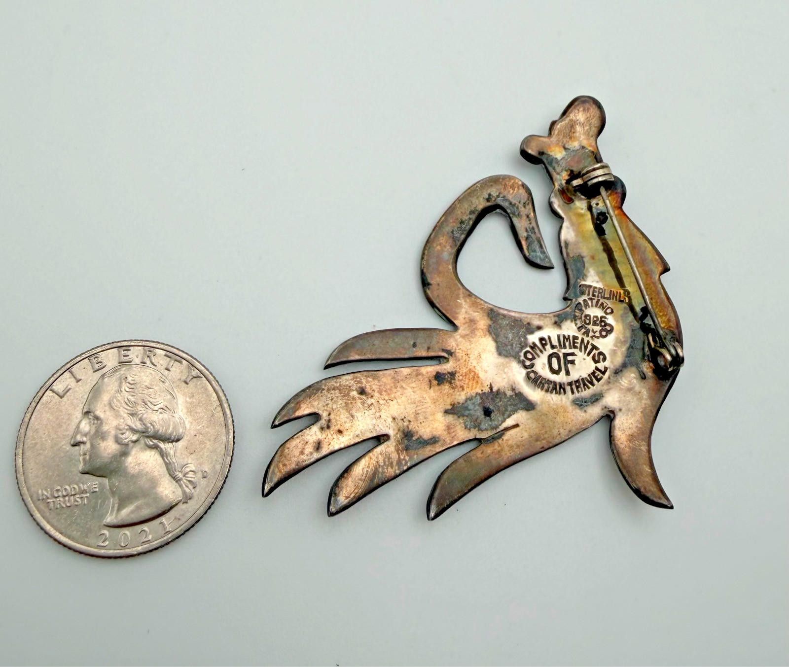 Other Sterling Silver Enamel Bird Brooch Taxco 925 Mexico Size ONE SIZE - 2 Thumbnail