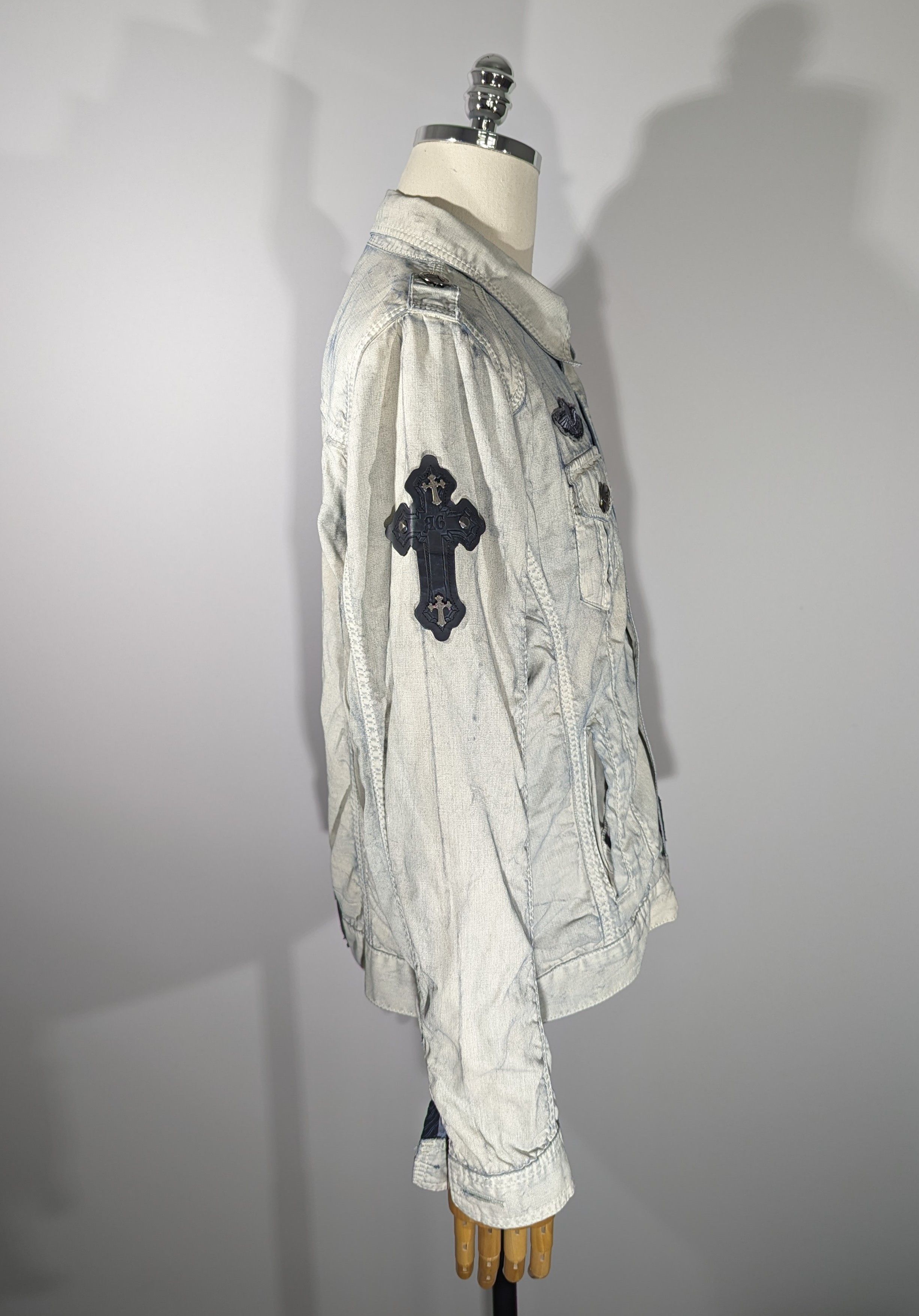 Other Roberto Geissini Monaco Denim Jacket With Crosses Very Rare Size US M / EU 48-50 / 2 - 10 Thumbnail