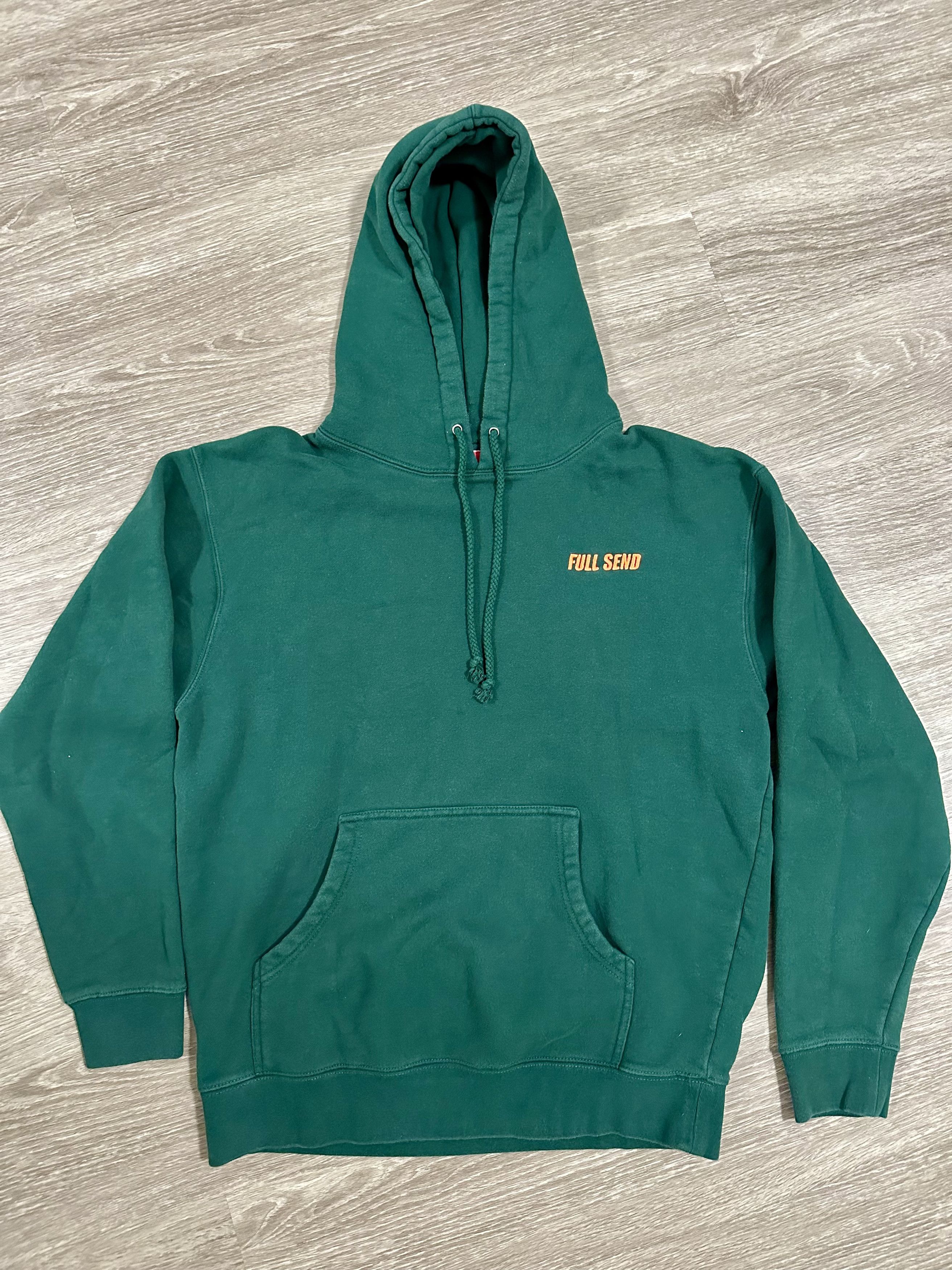 image of Full Send By Nelk Boys Full Send Nelk Boys Hoodie in Green/Orange, Men's (Size Medium)