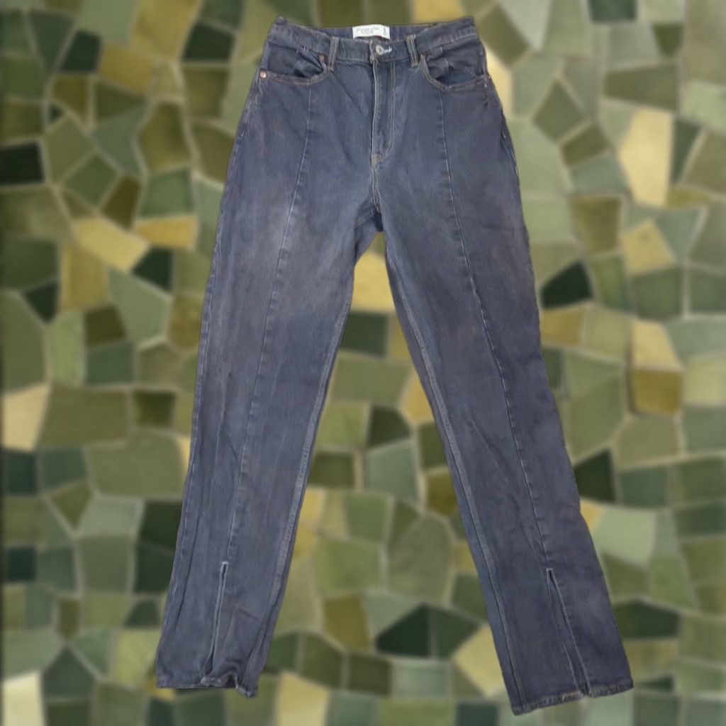 Abercrombie & Fitch Abercrombie & Fitch Jeans The 90s Straight Ultra High Rise Dark Grey Slit Hem 28 Women Rise High 90s Jeans Gray Slit Hem Size 28" / US 6 / IT 42 - 1 Thumbnail
