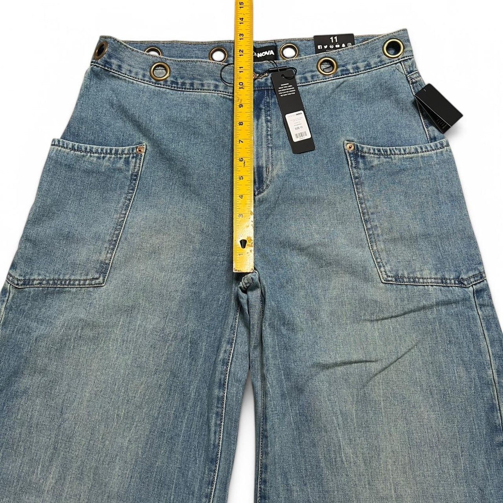 Fashion Nova Fashion Nova Women’s High Waisted Wide Leg Jeans NWT - 11 Size 32" / US 10 / IT 46 - 6 Thumbnail