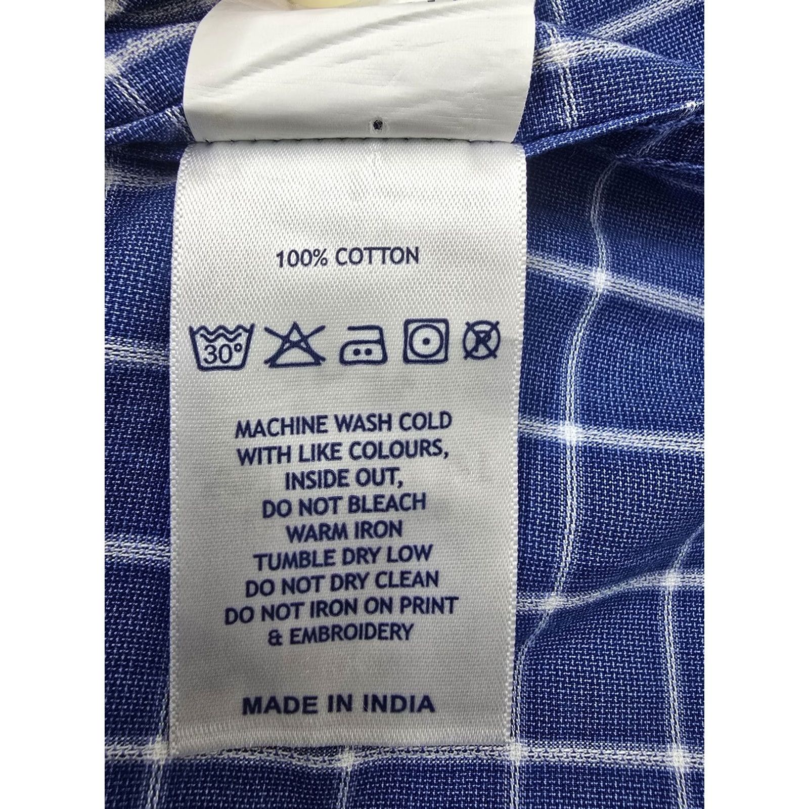 La Martina La Martina Mens XXL Blue Checked Cotton Dress Shirt Tailored Long Sleeve Size 48R - 5 Thumbnail