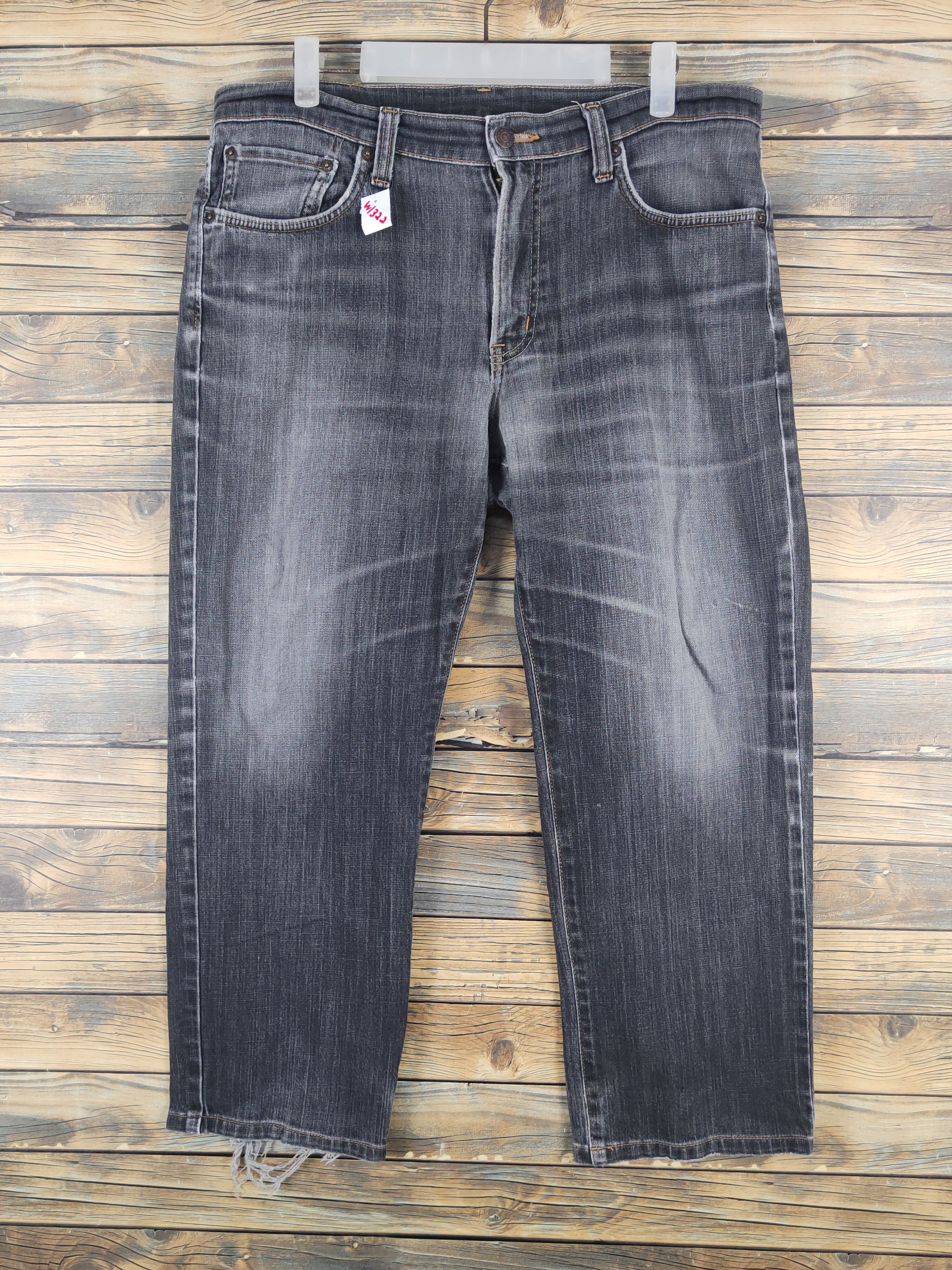 Edwin Edwin Black Distressed Ripped Jeans #W1322 Size US 35 - 1 Thumbnail
